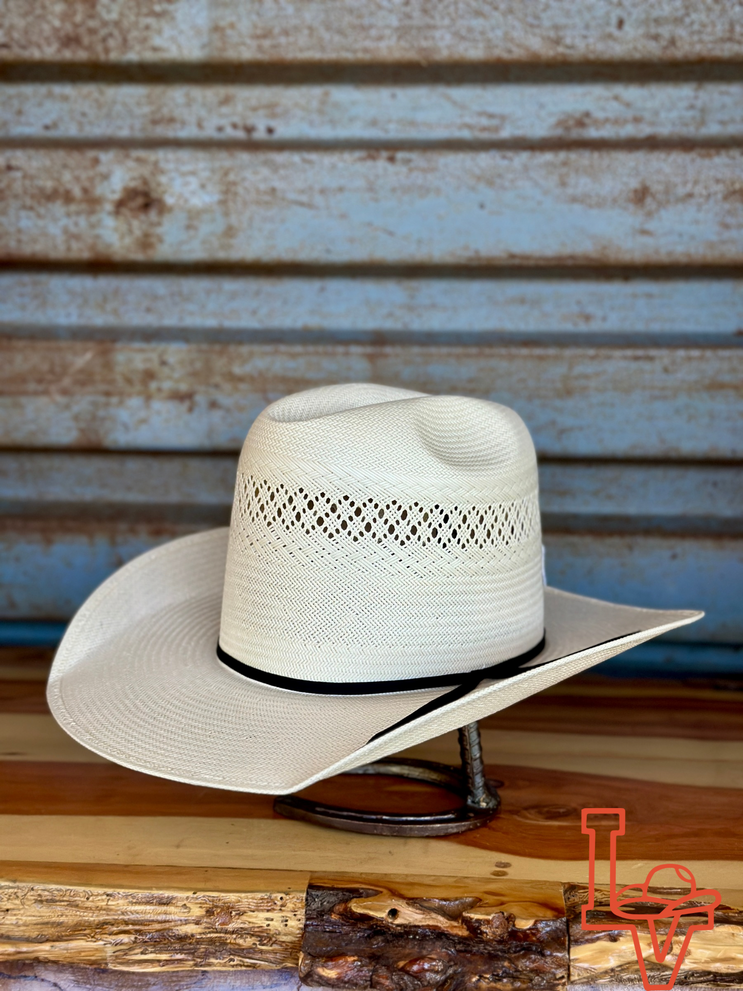 Valtierra Straw Hat Tall Crown Short Horn White
