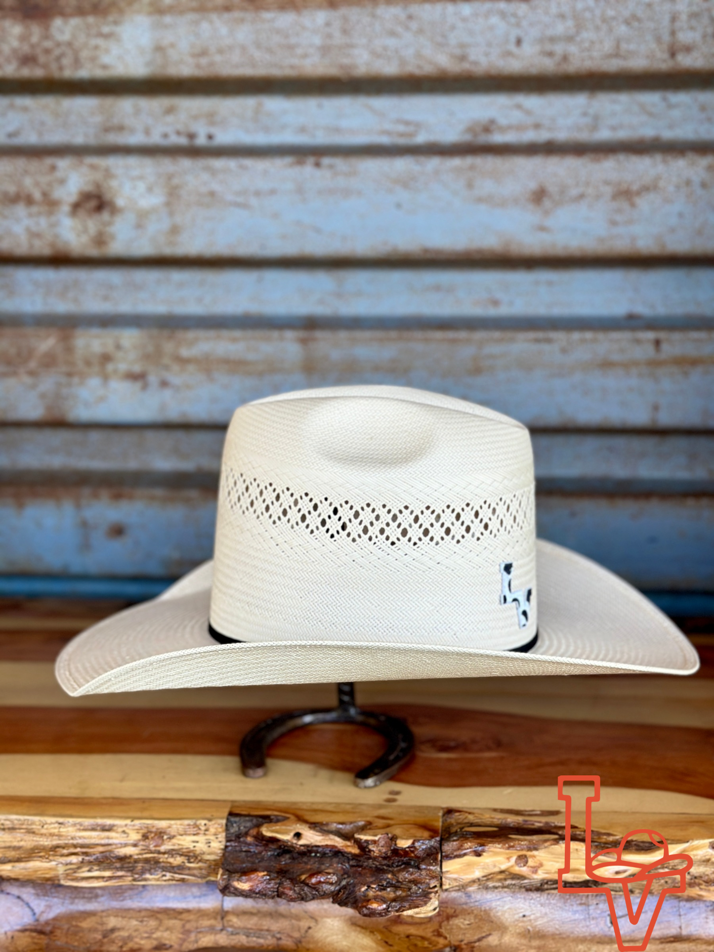 Valtierra Straw Hat Tall Crown Short Horn White