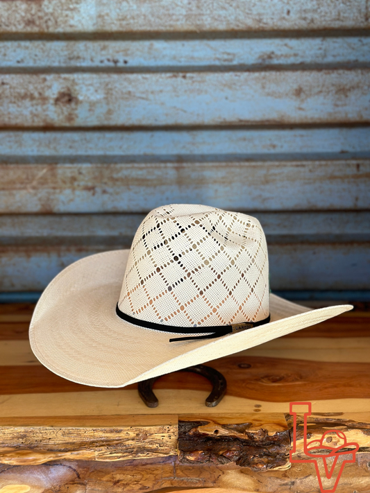 Laredo Straw Hat Regular Patchwork White