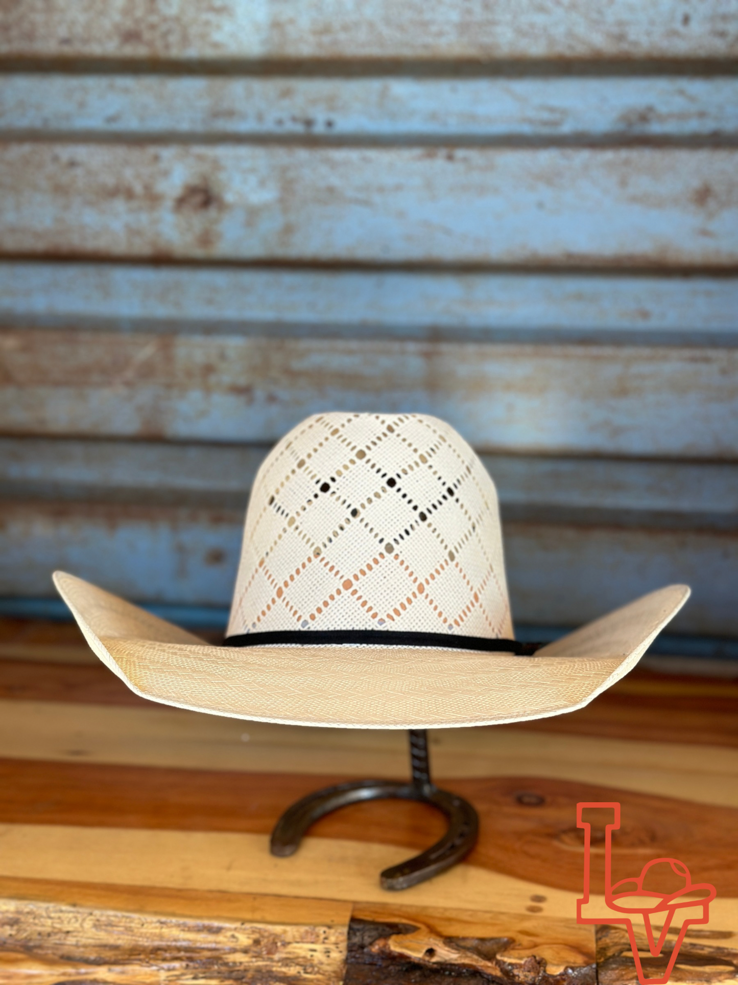 Laredo Straw Hat Regular Patchwork White