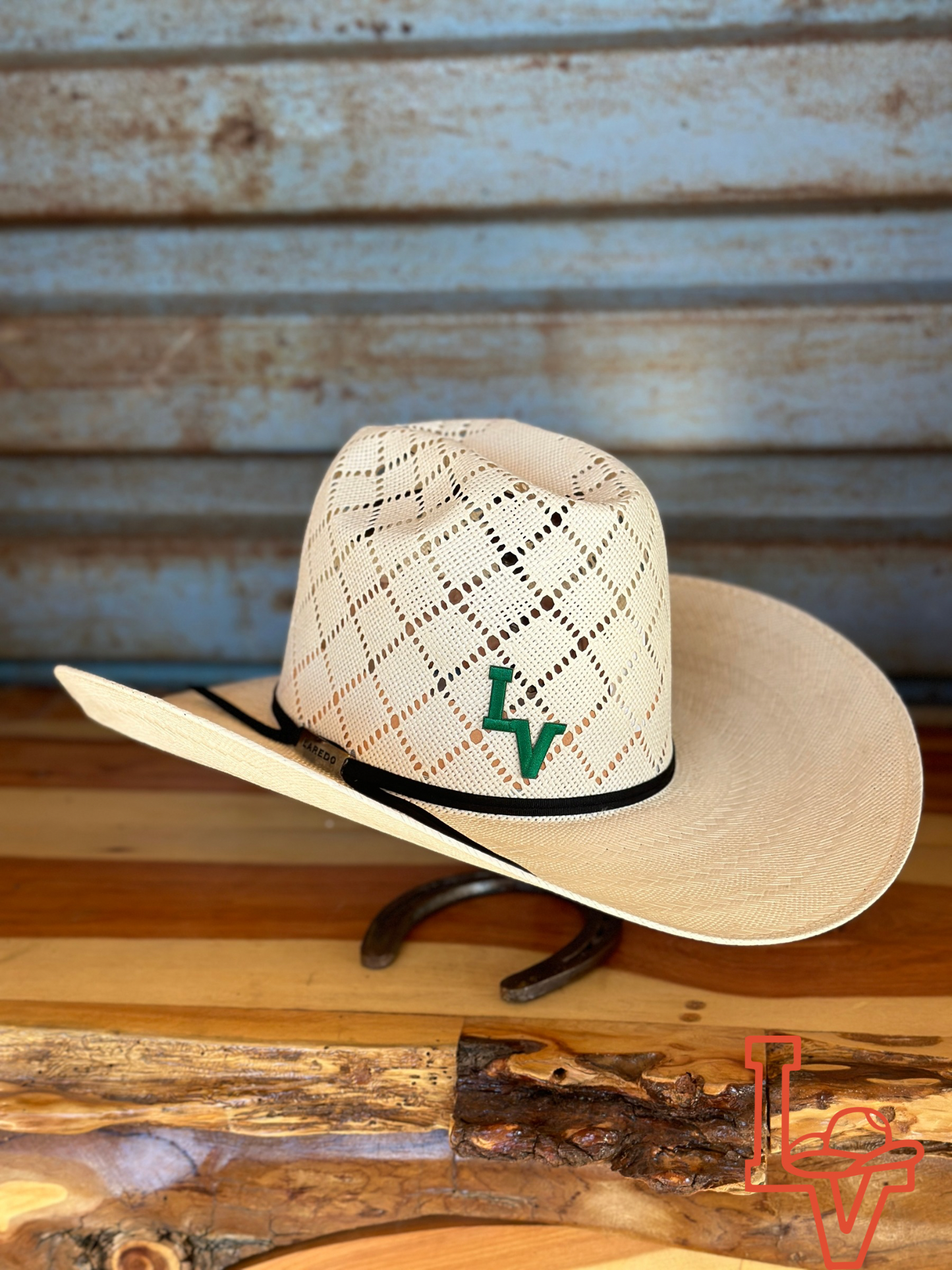 Laredo Straw Hat Regular Patchwork White