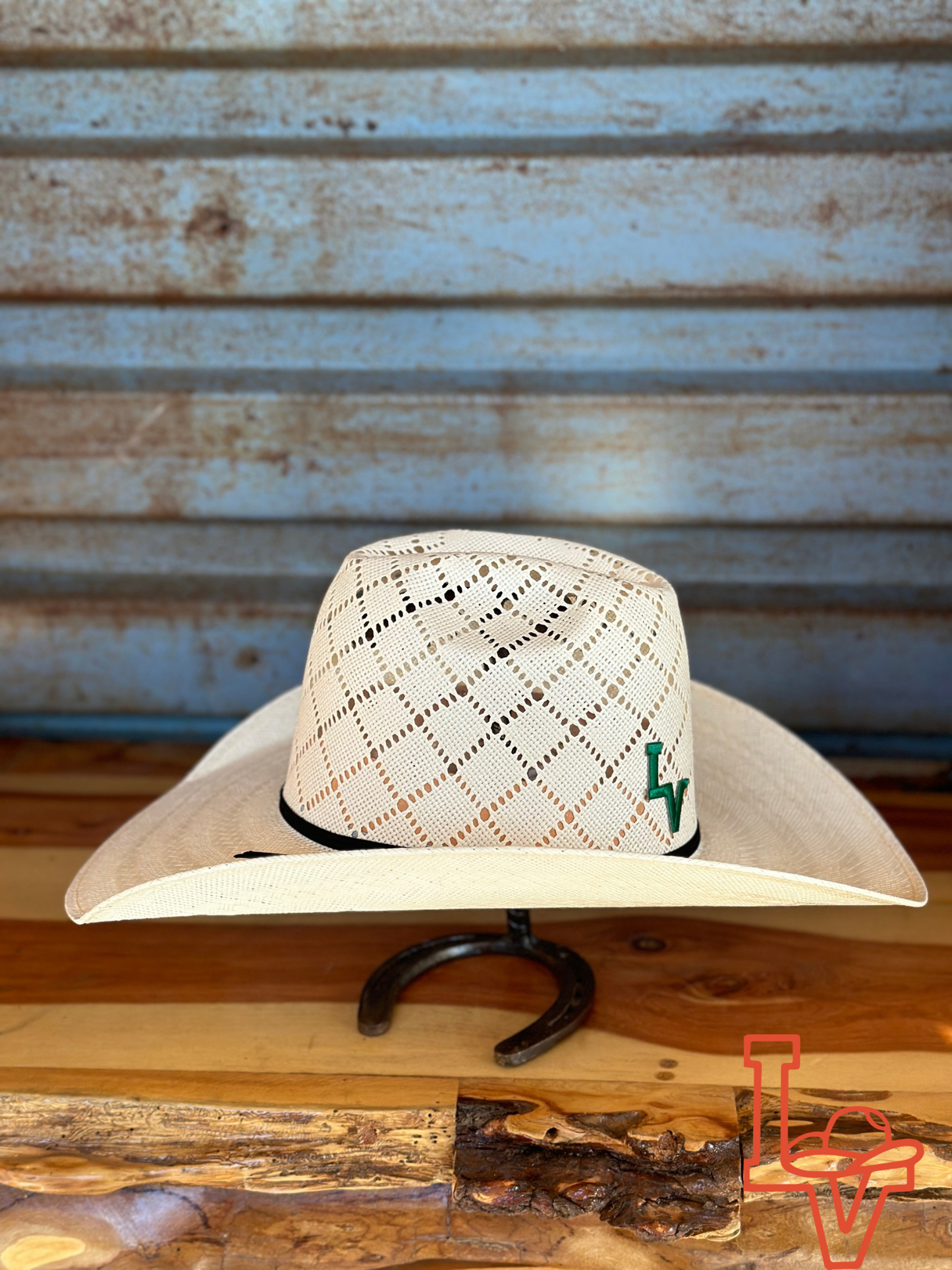 Laredo Straw Hat Regular Patchwork White