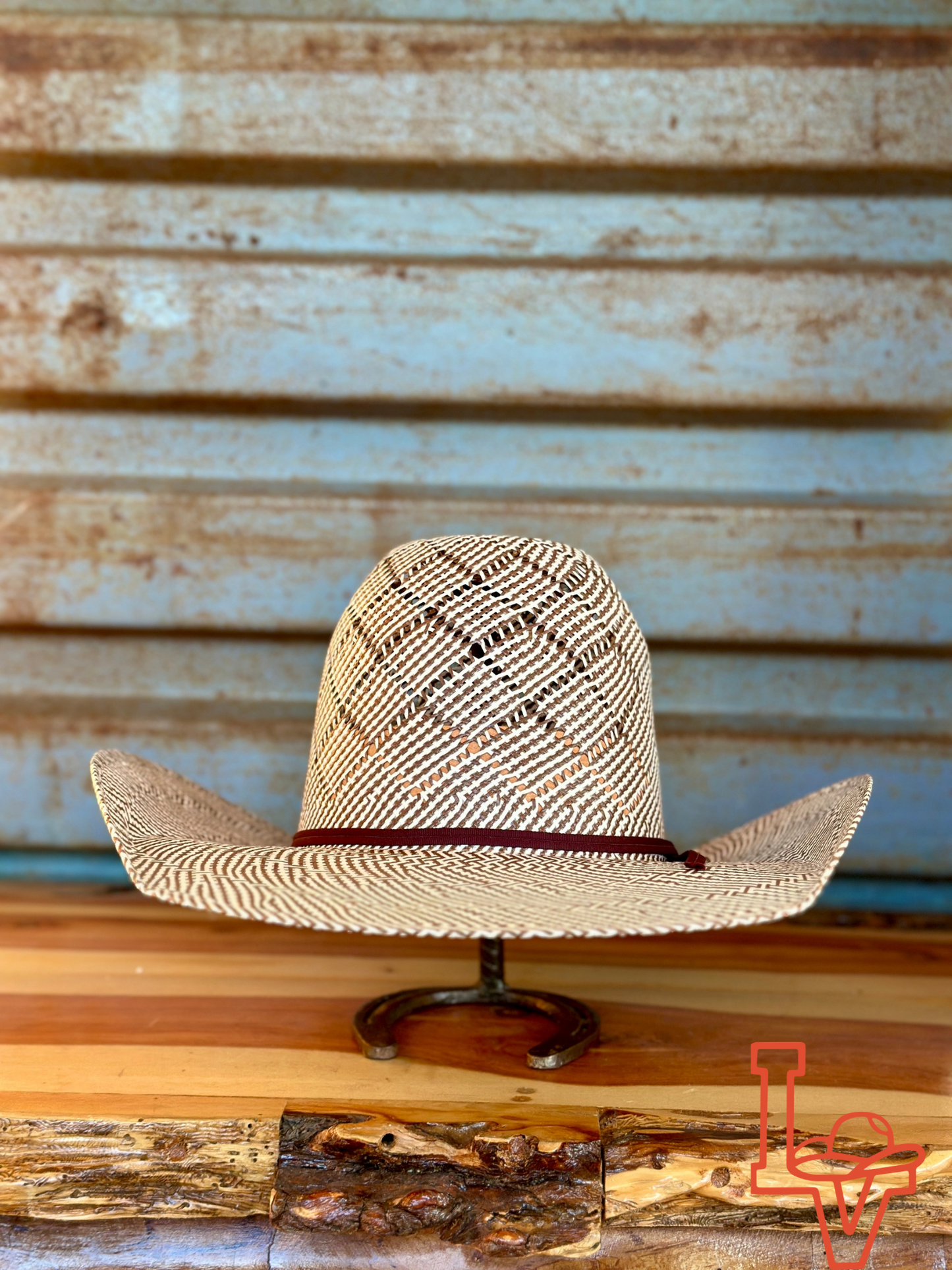 Laredo Straw Hat Regular Choco Patchwork Brown White
