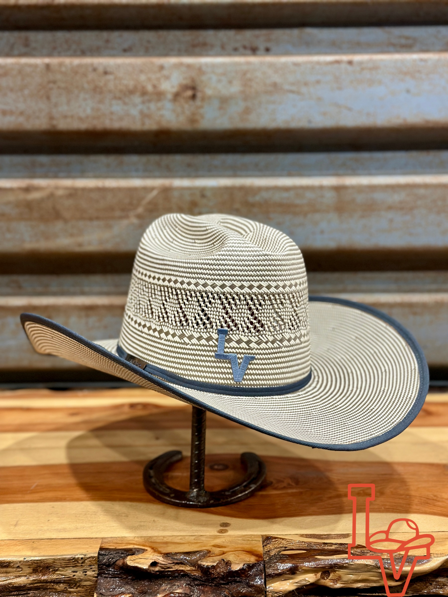 Laredo Straw Hat Regular Smoky Hill Grey White Bound Edge
