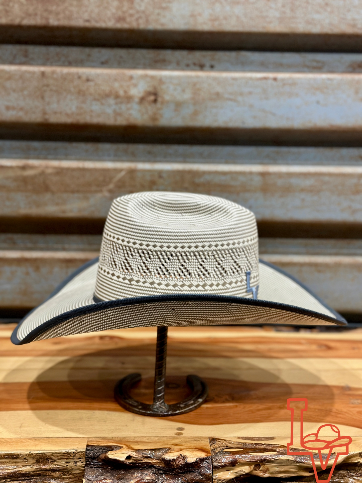 Laredo Straw Hat Regular Smoky Hill Grey White Bound Edge