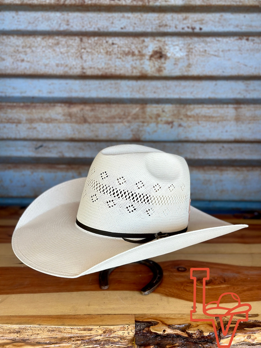 Stetson Straw Hat Regular Crown Baker White