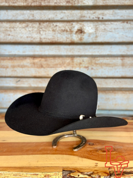 Resistol 6x Midnight Cowboy Hat Fur Felt Hat Regular Crown Black