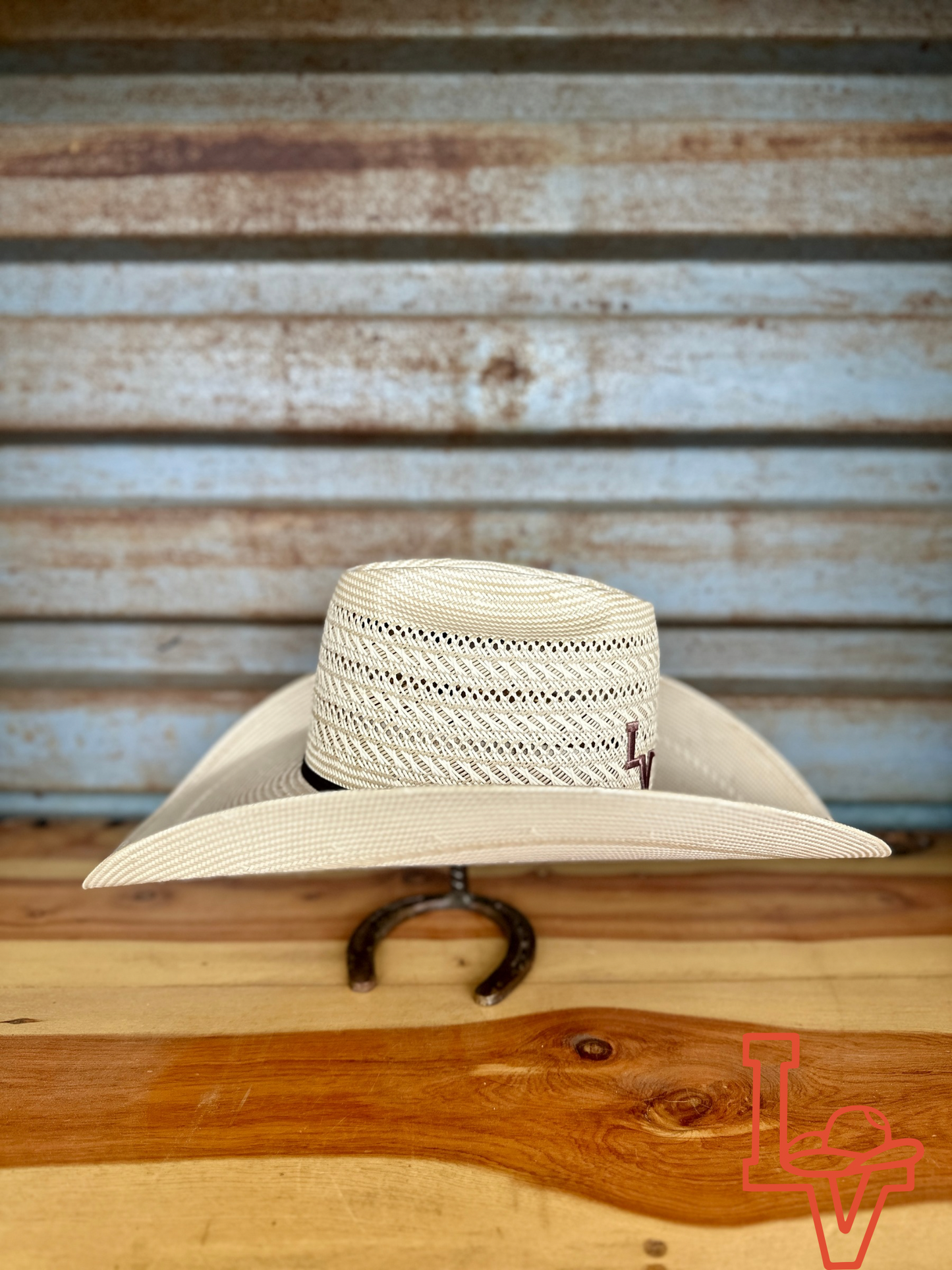 Rodeo King Triple Time Straw Hat Regular Crown Tan White
