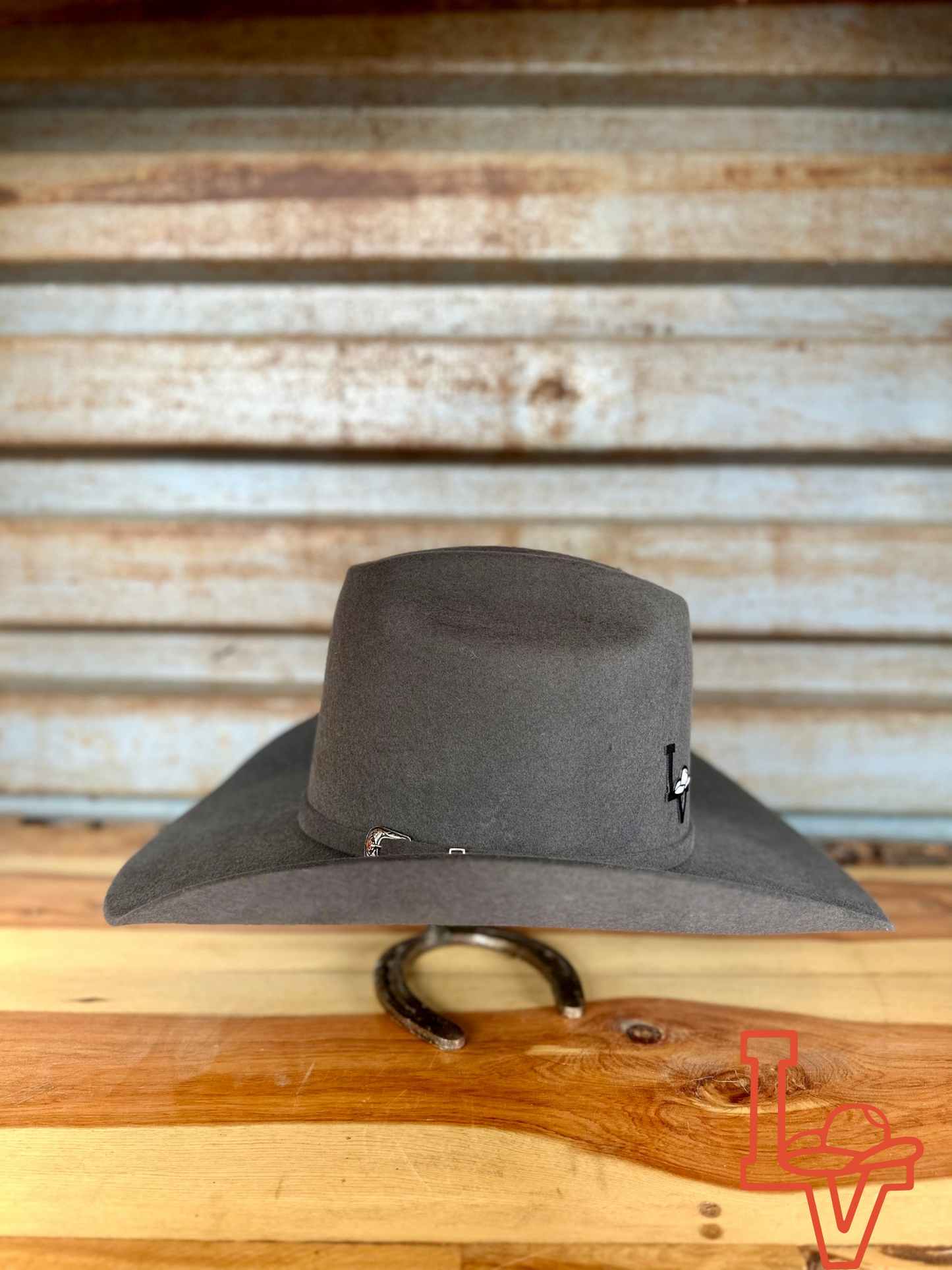 Laredo Wool Felt Hat Open Tall Crown Charcoal