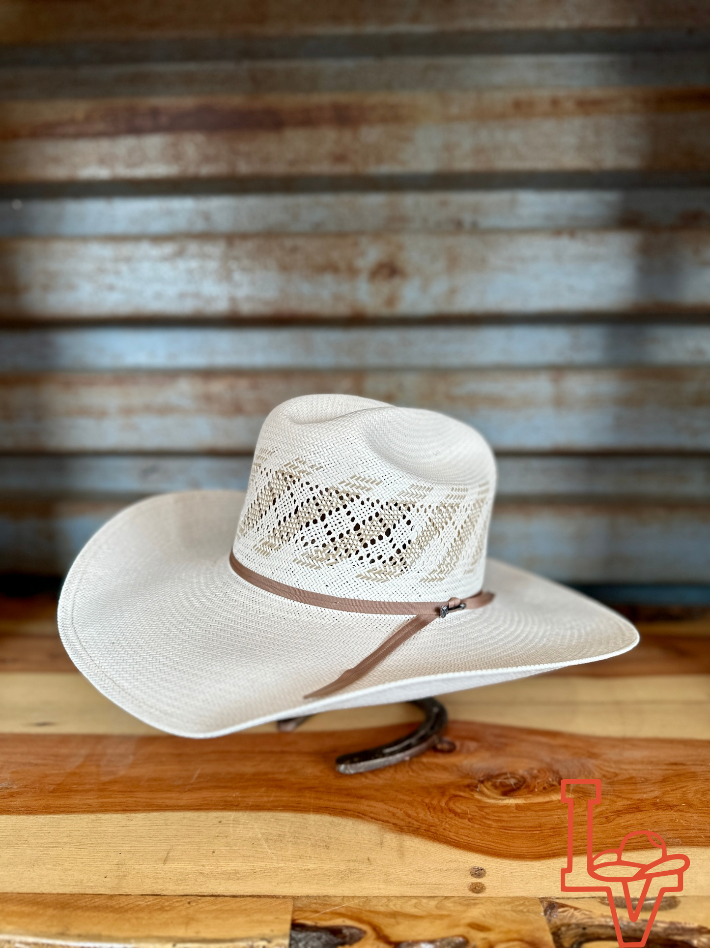 Stetson Thunder 10x Cowboy Straw Hat Natural Pattern