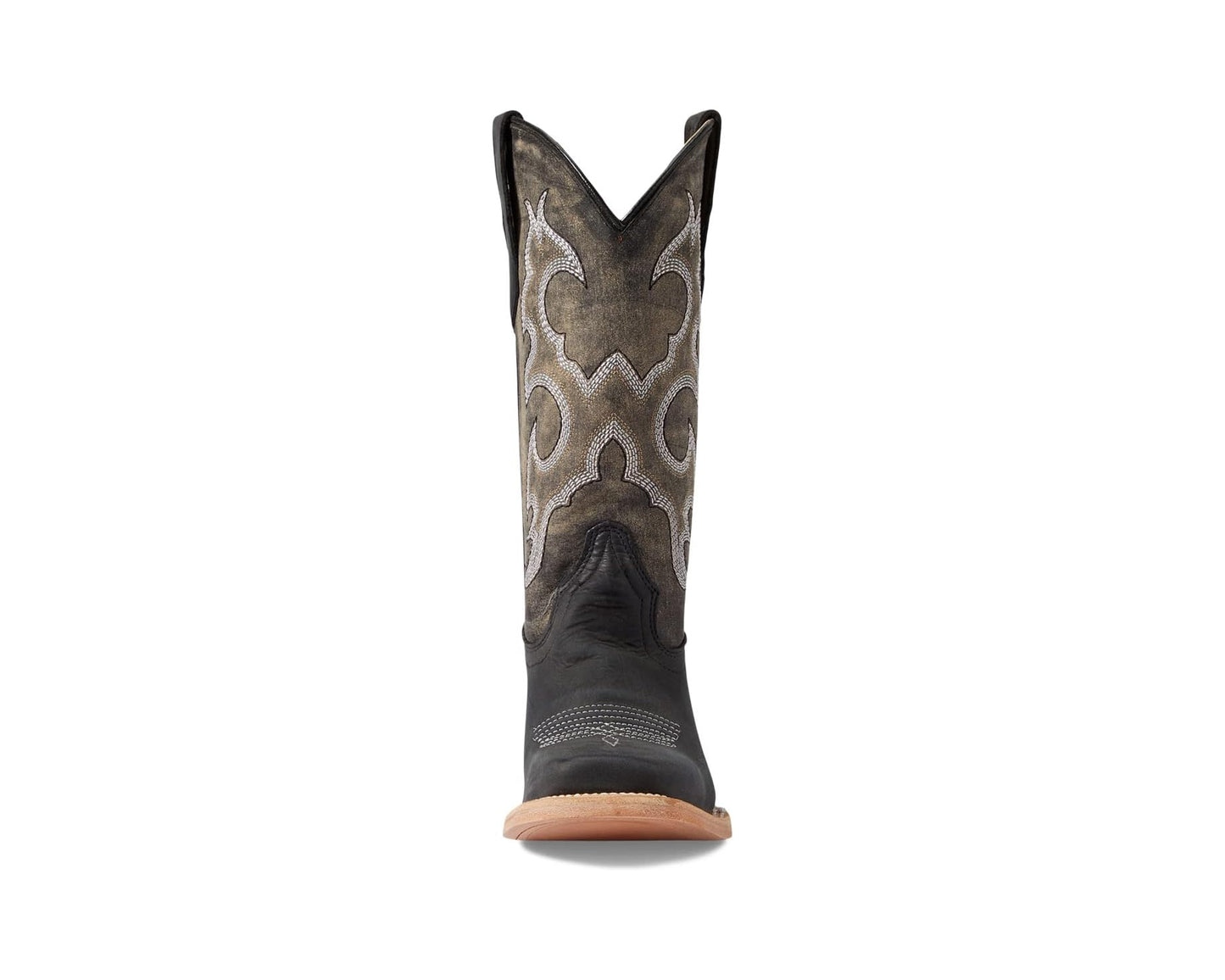 Circle G Kid's Toddler J7111 Black Embroidery Square Toe Western Boots