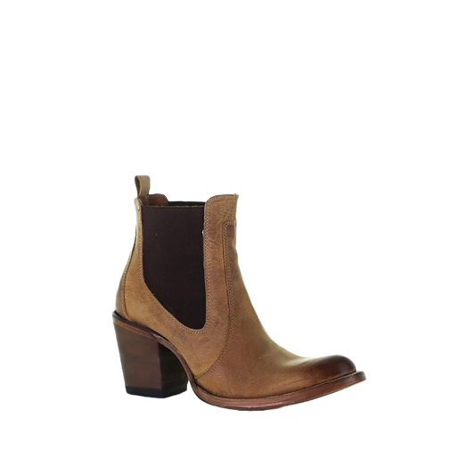 Circle G Ladies L5700 Tan Elastic Snip Toe Ankle Boots