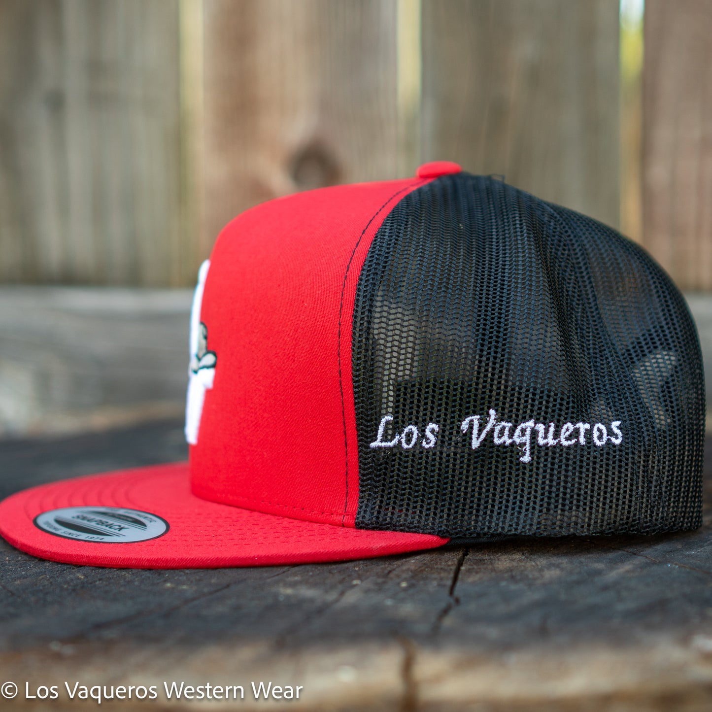 Los Vaqueros Sombrerito LV Logo Snapback Red/Black