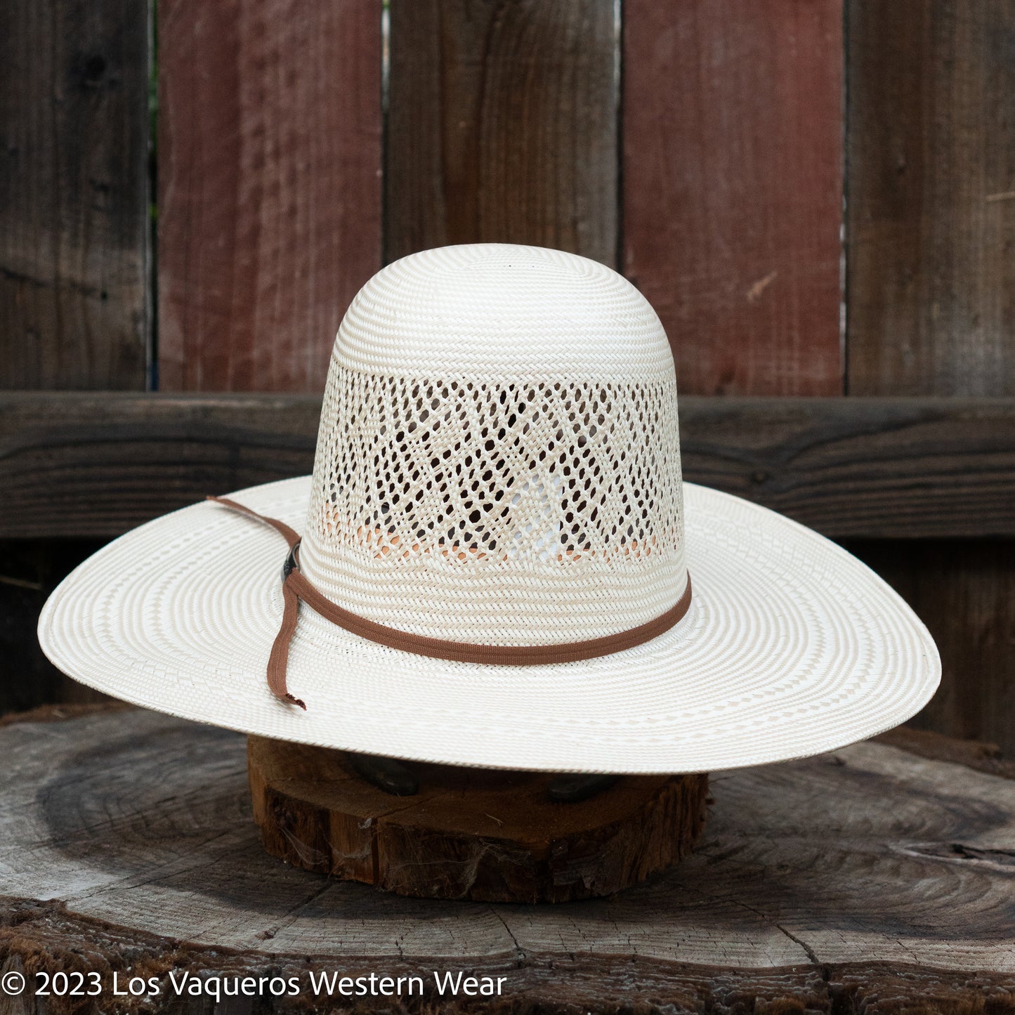Laredo Straw Hat Regular Diamond Stripe Tan White