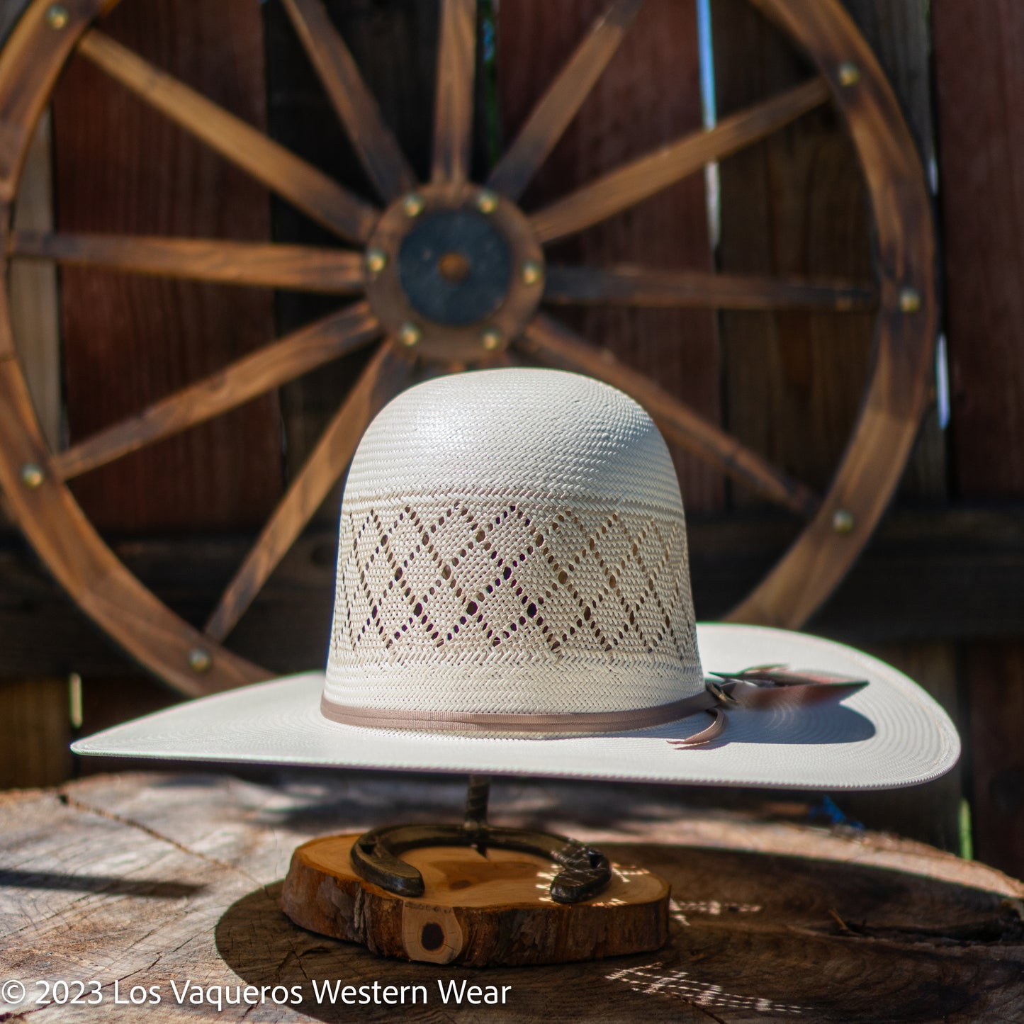 Valtierra Straw Hat Regular Crown Ace Spades Tan/White (Discontinued)