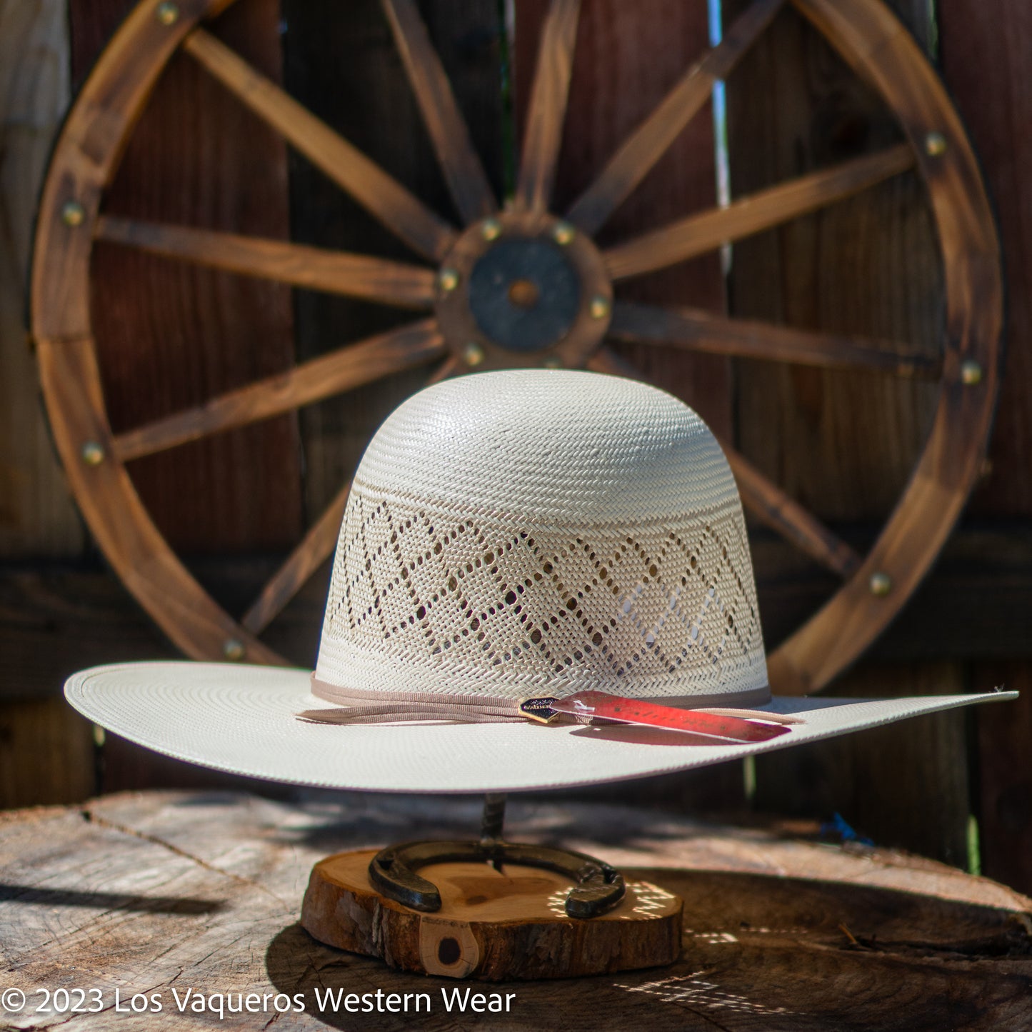 Valtierra Straw Hat Regular Crown Ace Spades Tan/White (Discontinued)