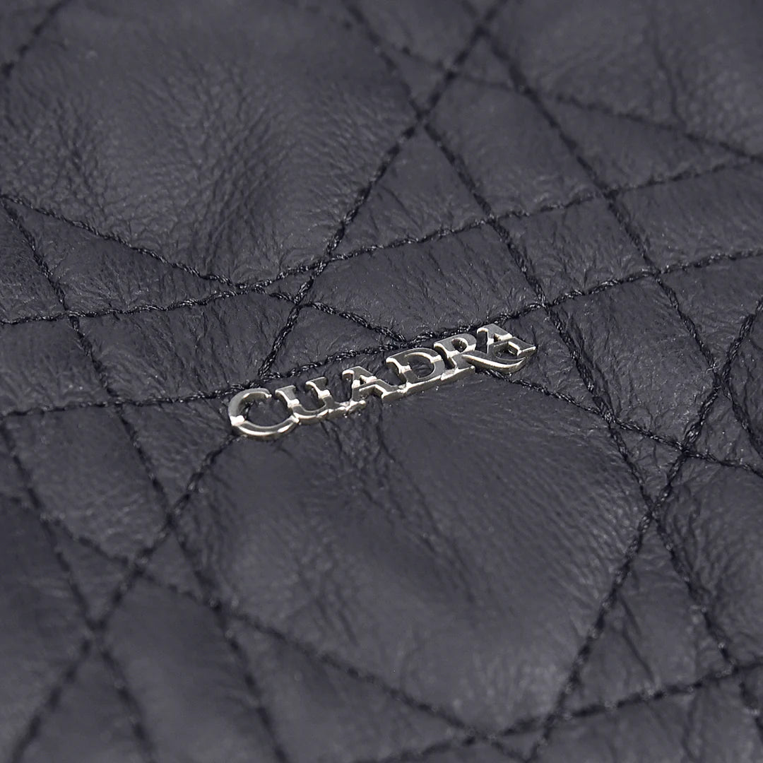 Cuadra Ladies Black Lamb Zipper and Woven Ovine Vest