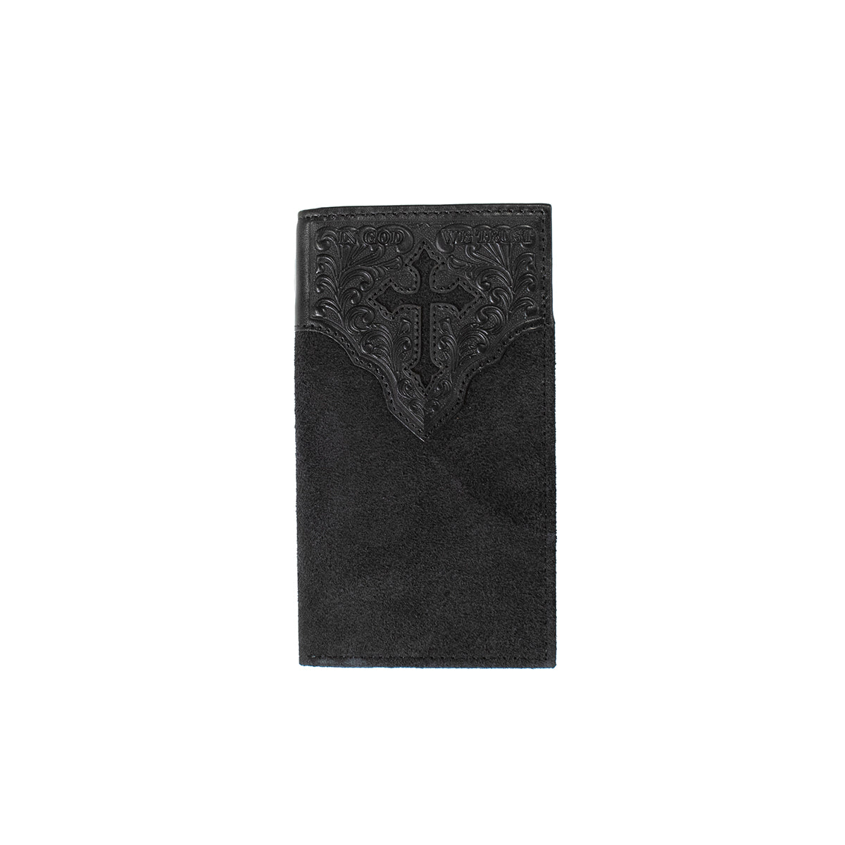 Nocona Rodeo Wallet Roughout Cross Black