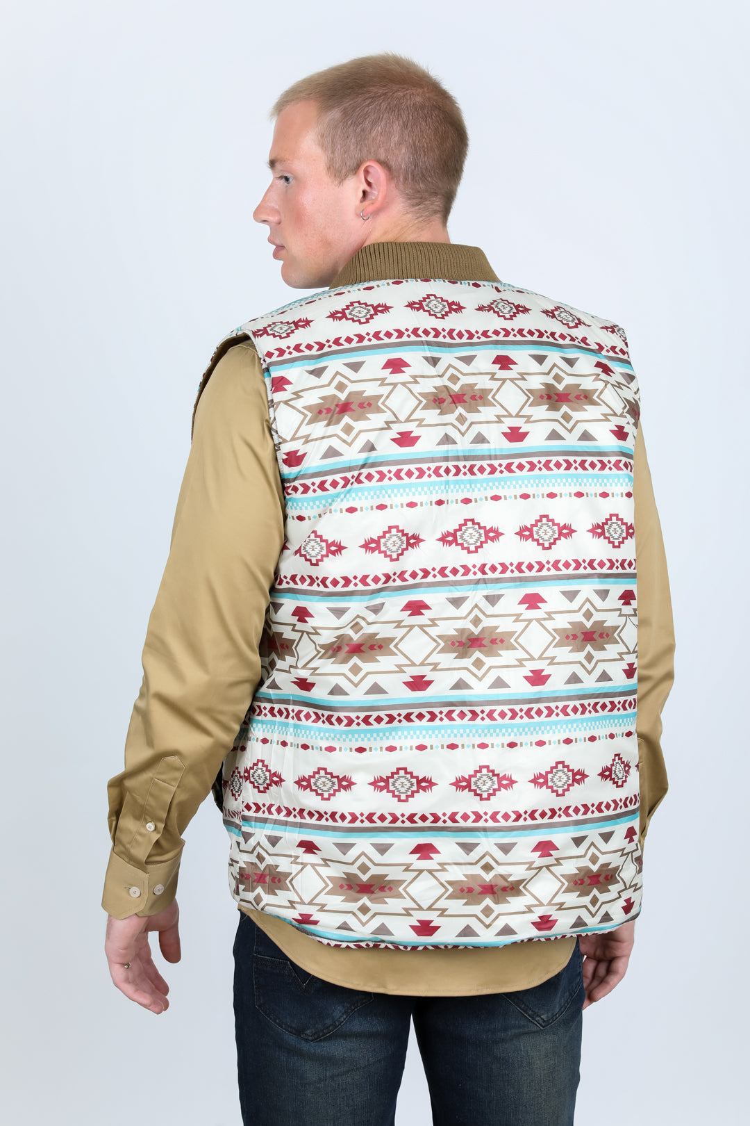 Platini Mens Insulated Reversable Vest - Beige
