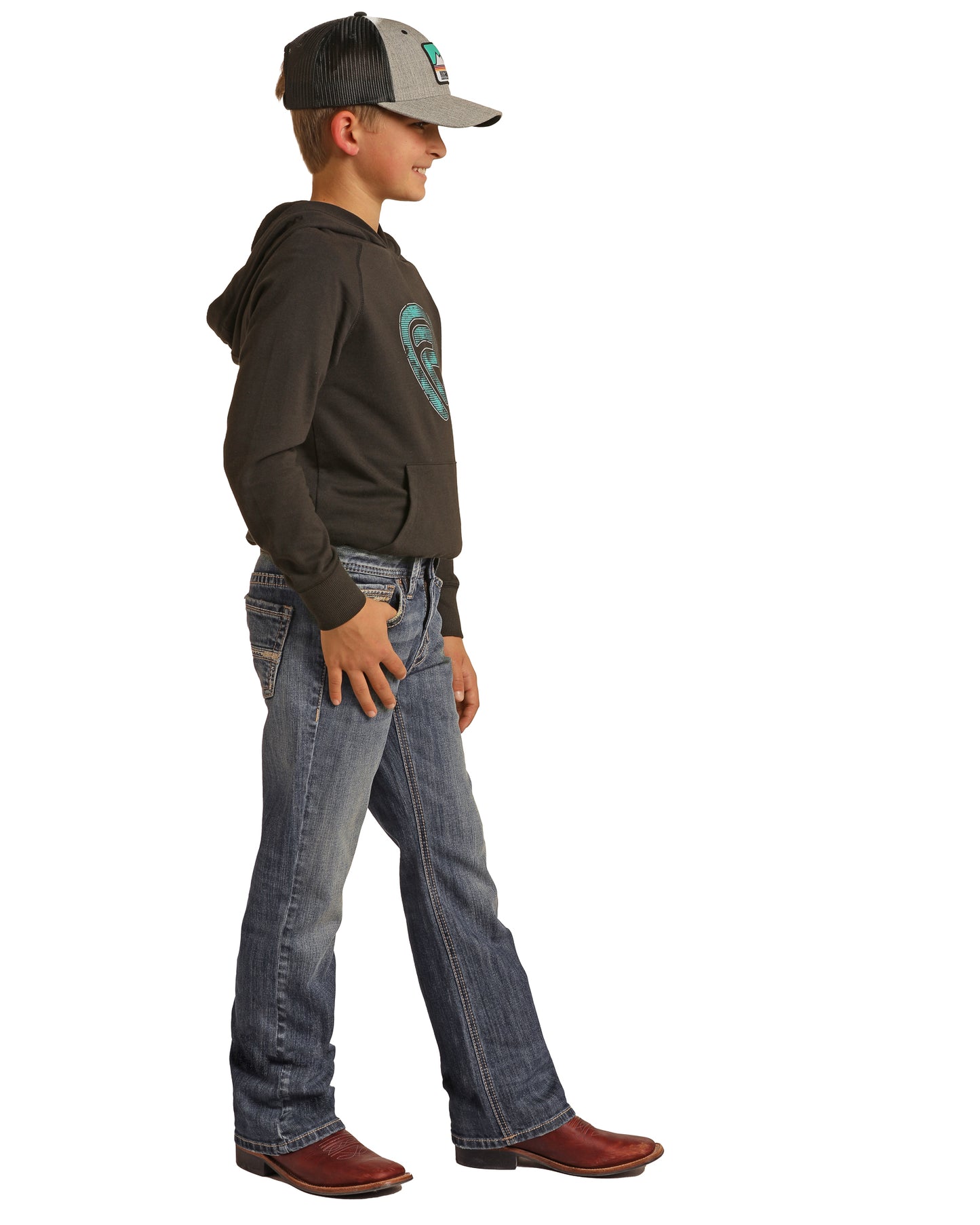 Rock & Roll Denim Boy's Regular Fit Bb Gun Design Stitch Emb Jeans Medium Vintage Wash