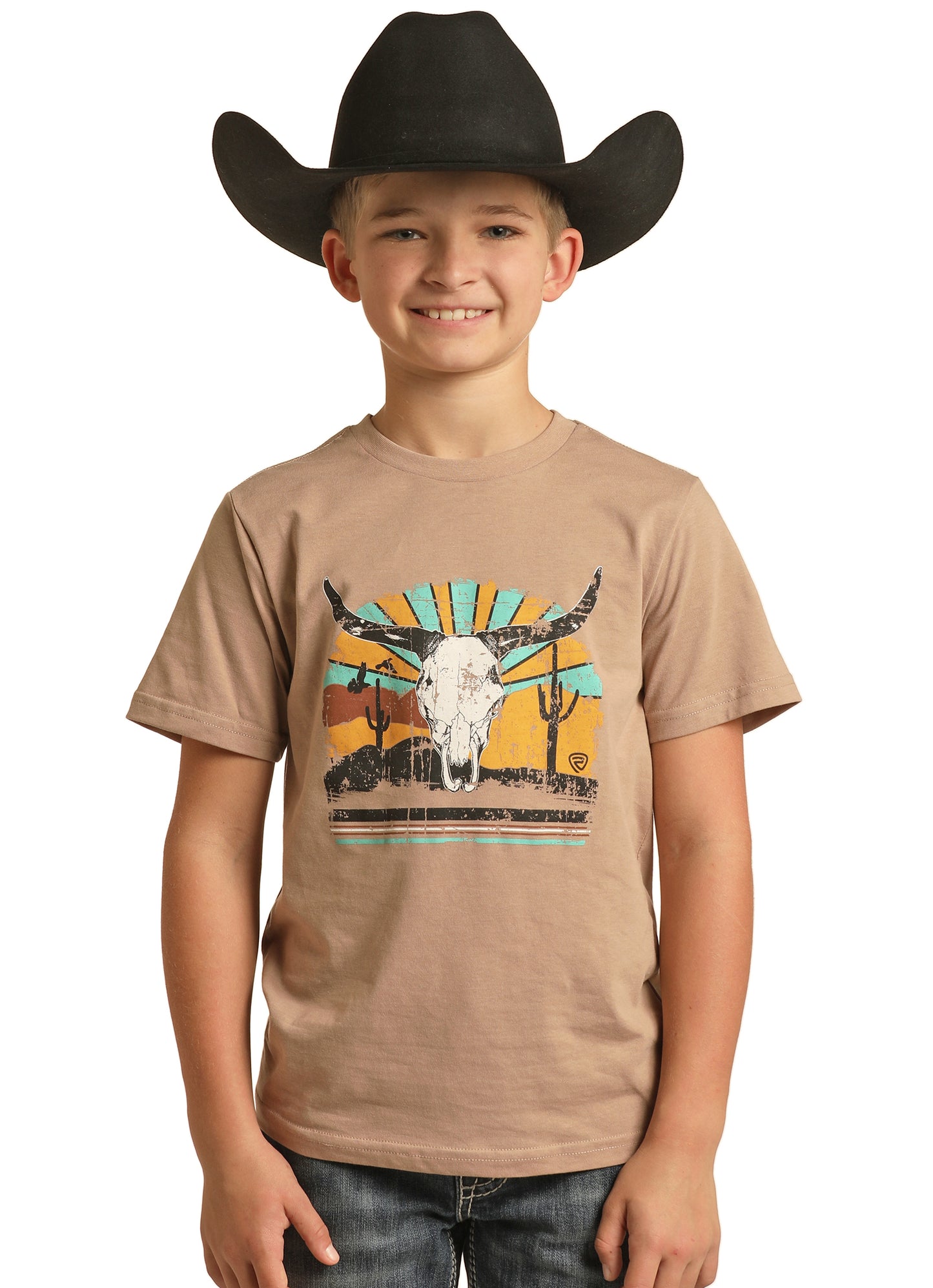 Rock & Roll Denim Boy's Dale Brisby Graphic Tee Taupe