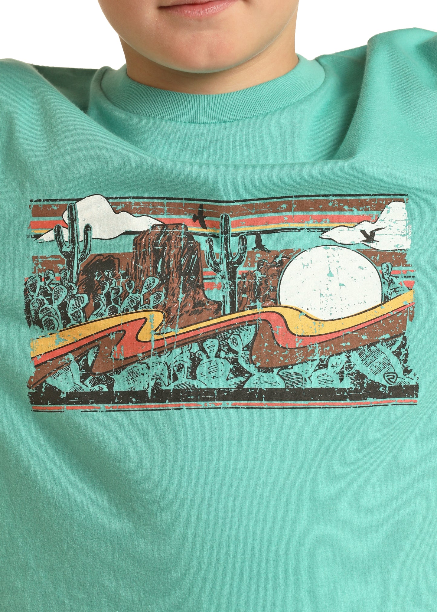 Rock & Roll Denim Boy's Graphic Tee Turquoise