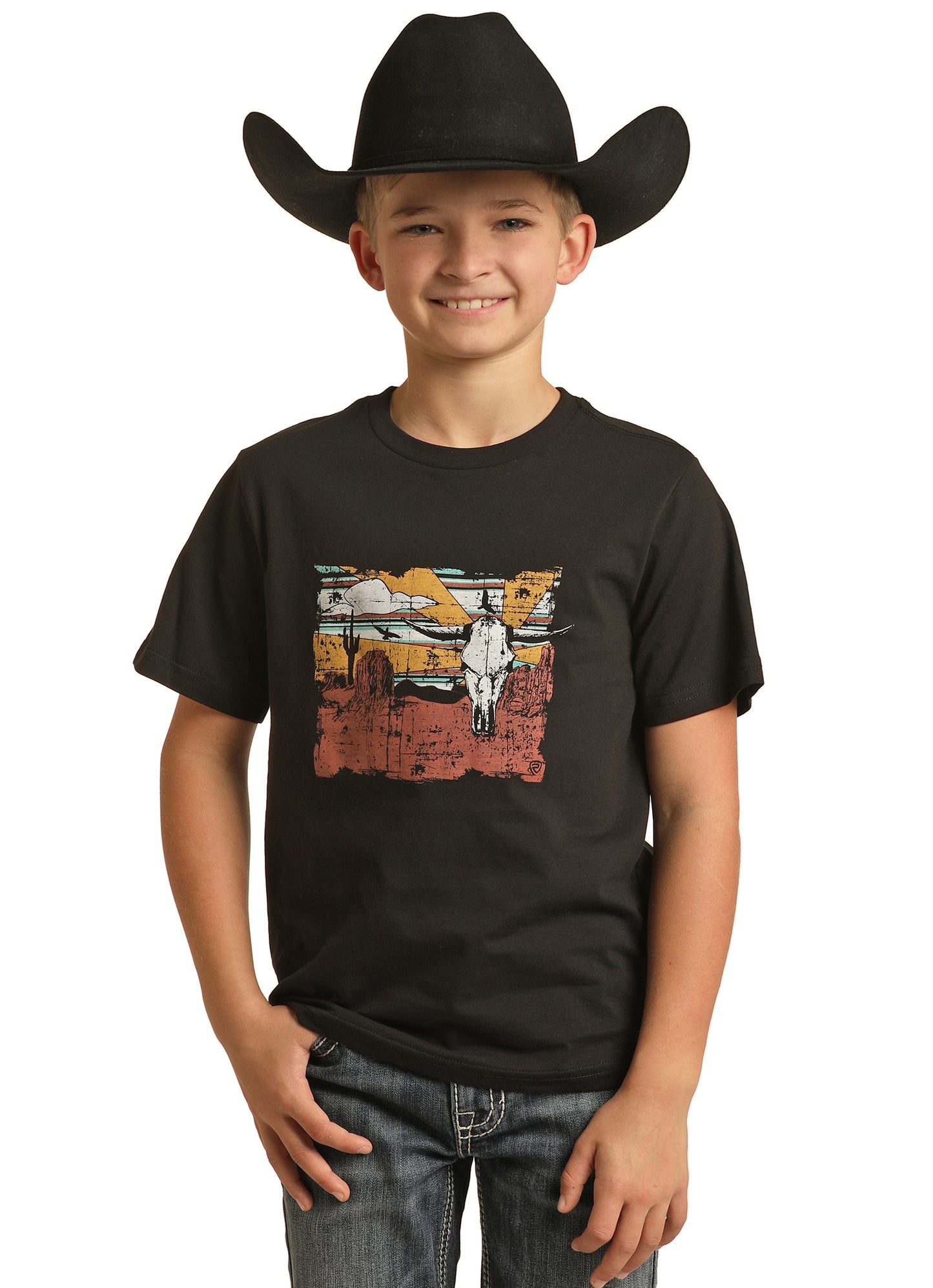 Rock & Roll Denim Boy's Graphic Tee Black