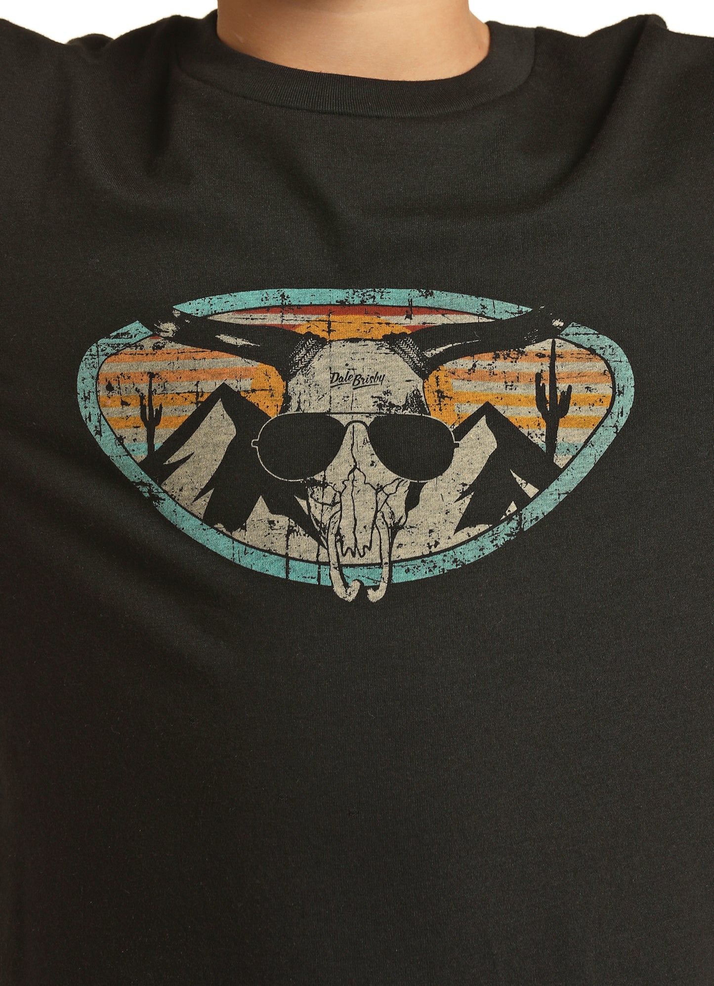 Rock & Roll Denim Boy's Dale Brisby Steer Graphic Tee Black
