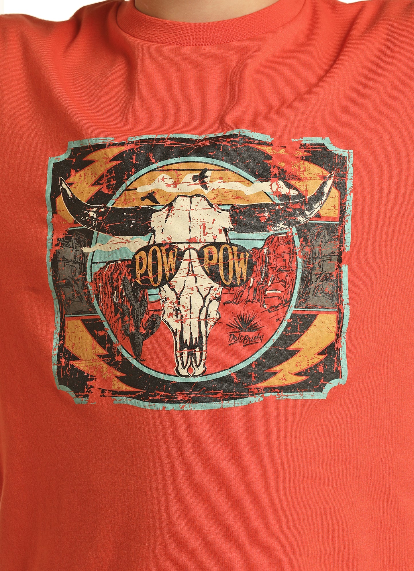 Rock & Roll Denim Boy's Dale Brisby Graphic Tee Burnt Orange