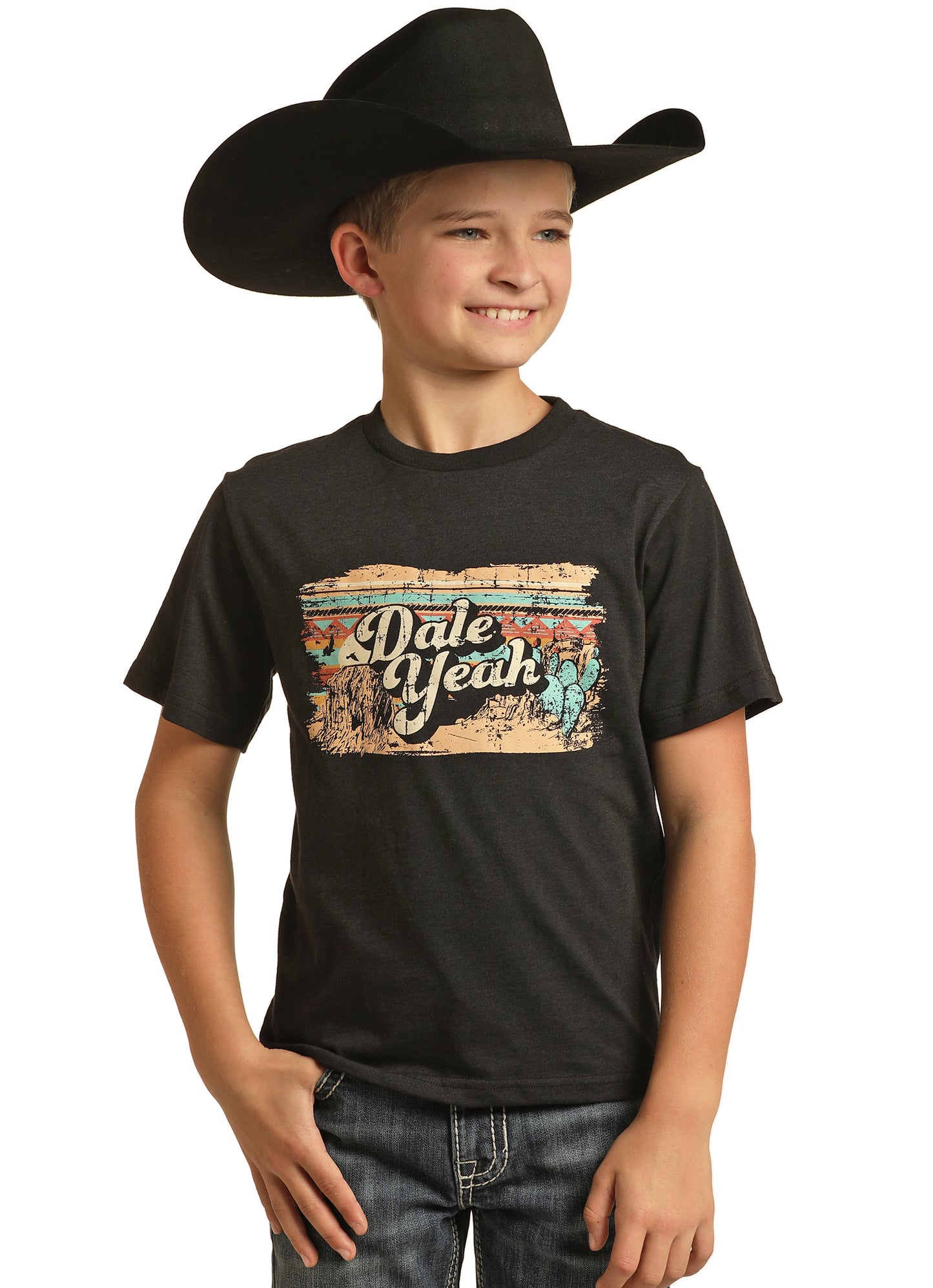 Rock & Roll Denim Boy's Dale Brisby Graphic Tee Black