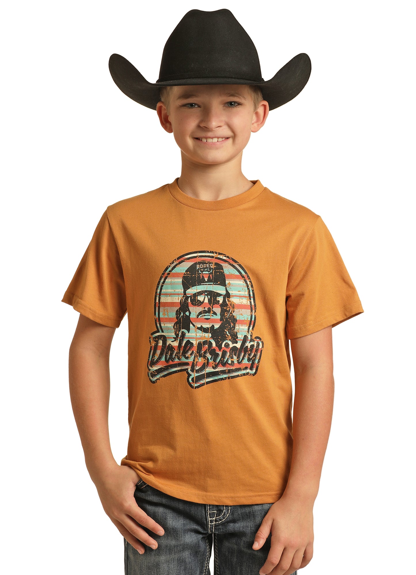 Rock & Roll Denim Boy's Dale Brisby Graphic Tee Mustard