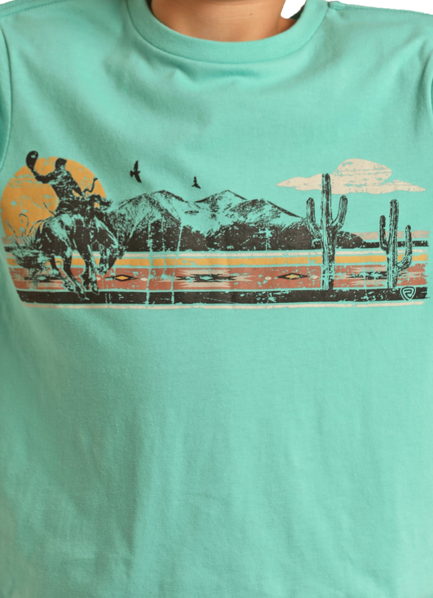 Rock & Roll Denim Boy's Graphic Tee Turquoise