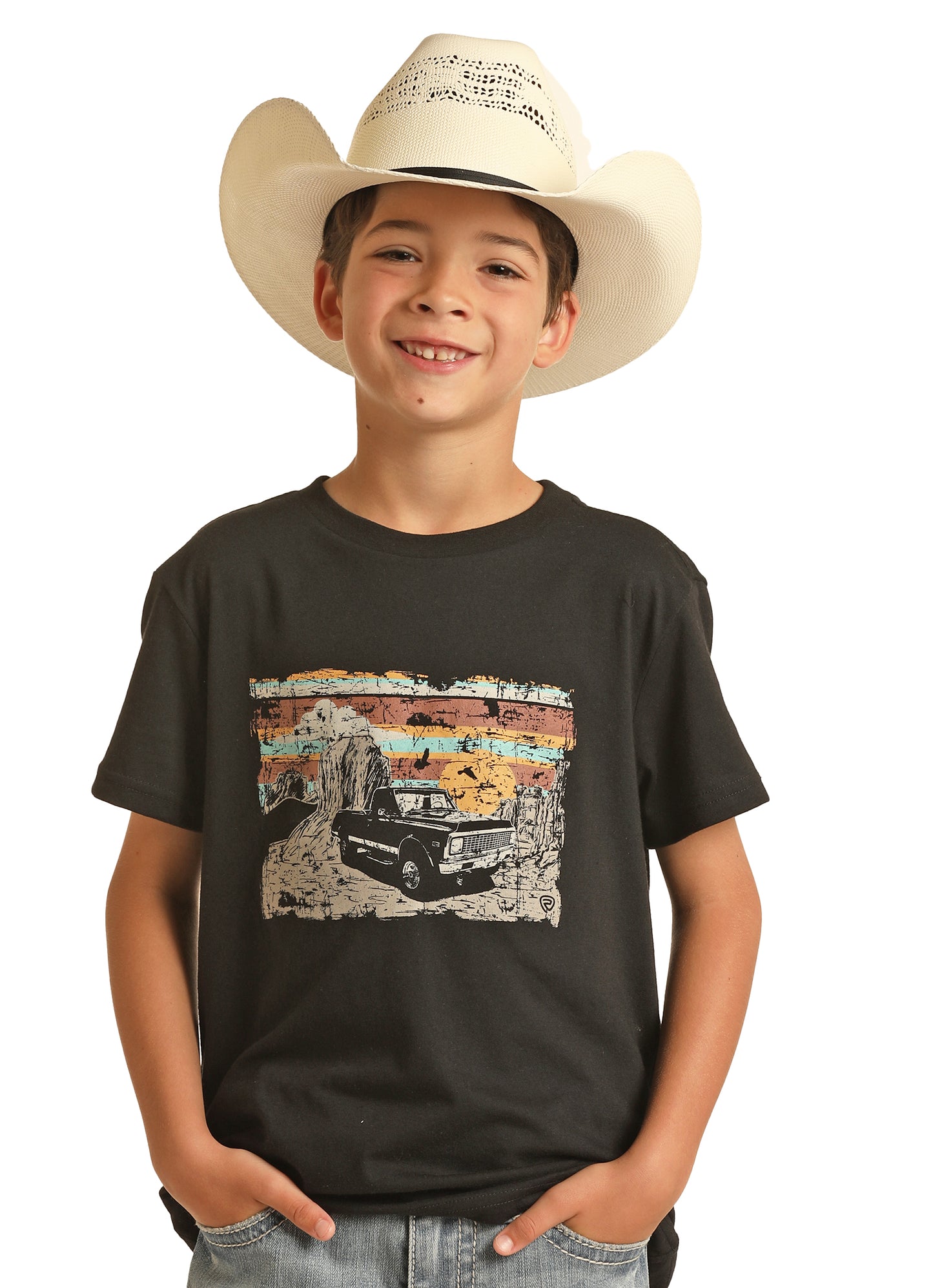 Rock & Roll Denim Boy's Graphic Tee Black