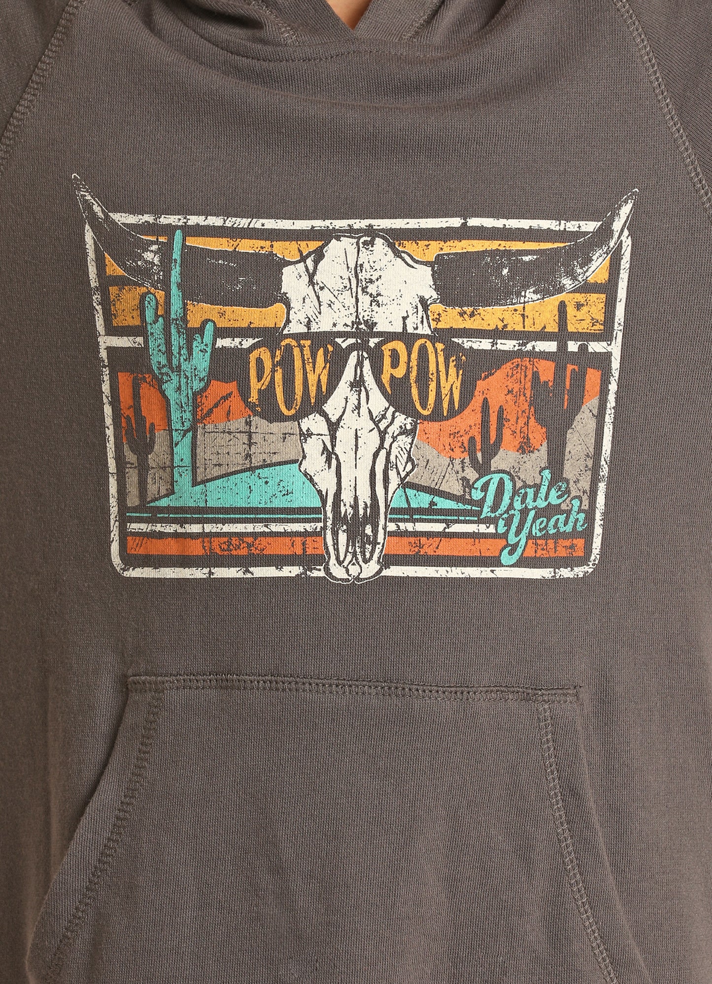 Rock & Roll Denim Boy's Black Dale Brisby Graphic Hoodie Charcoal