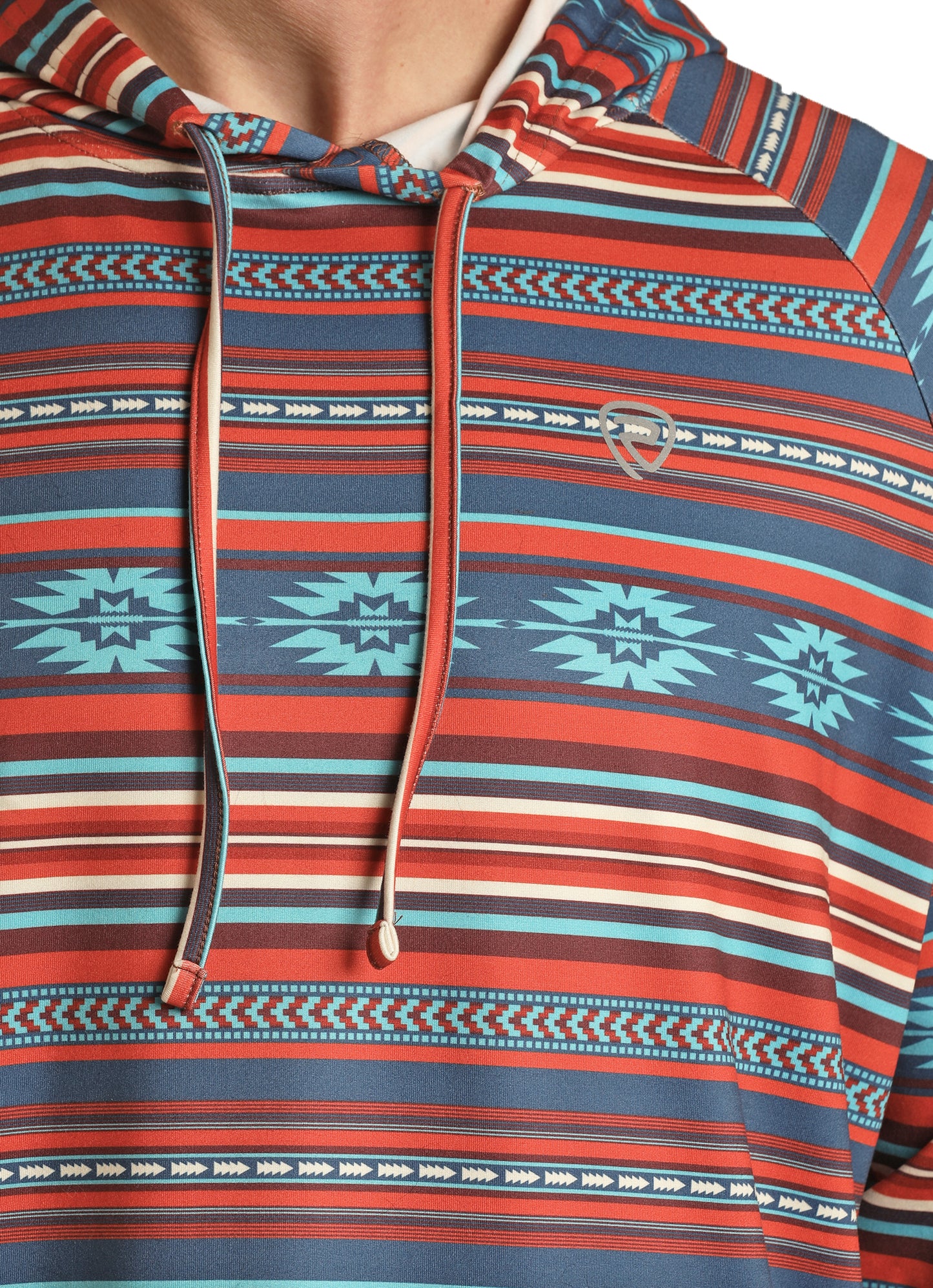 Rock & Roll Denim Men's Aztec Print Performance Hoodie Red