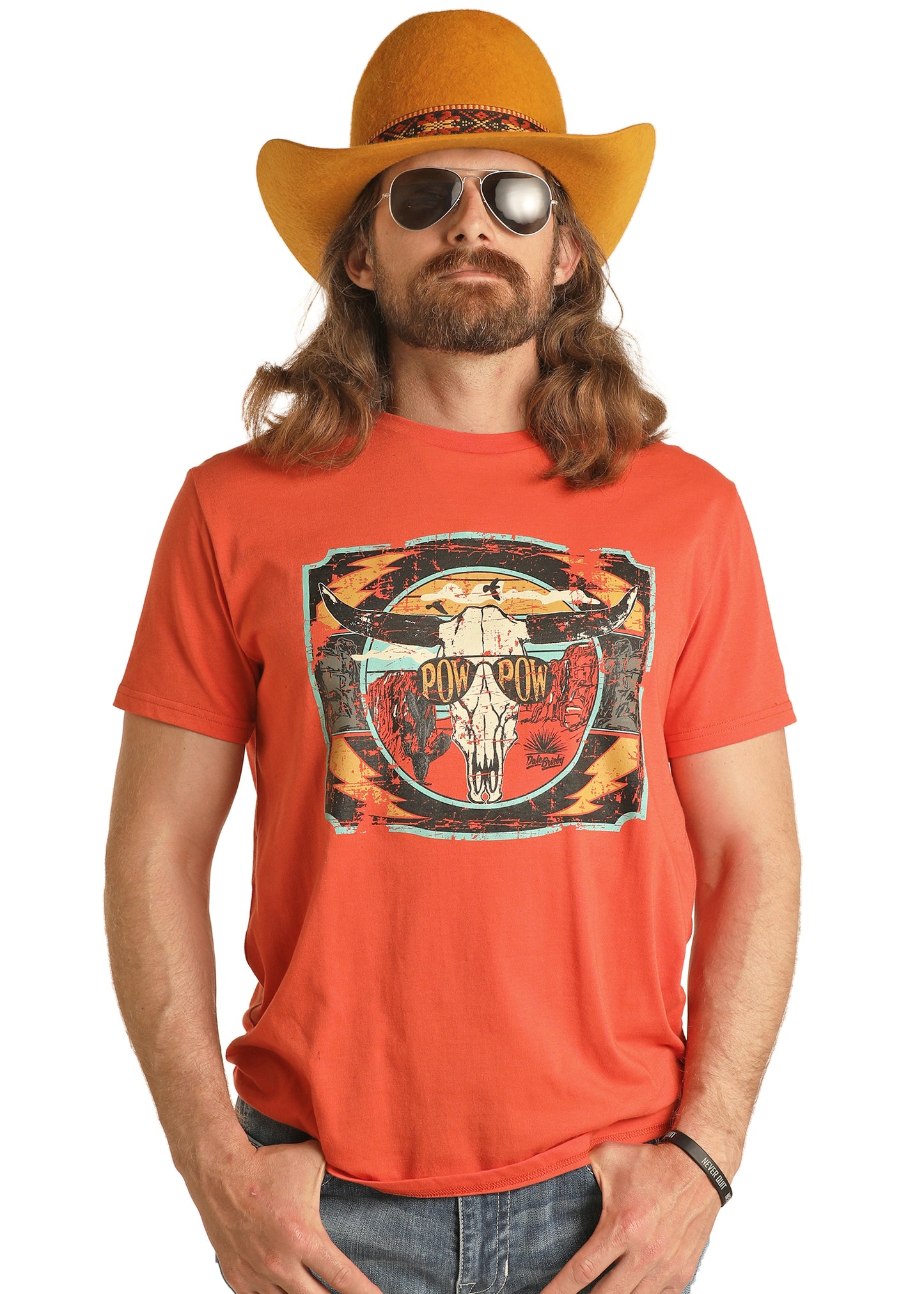 Rock & Roll Denim Unisex Dale Graphic Tee Burnt Orange