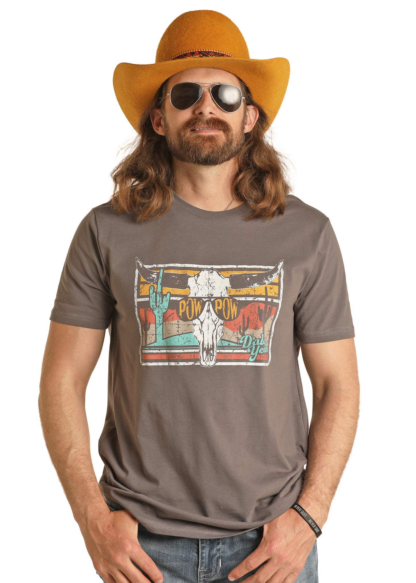 Rock & Roll Denim Unisex Dale Graphic Tee Burnt Charcoal