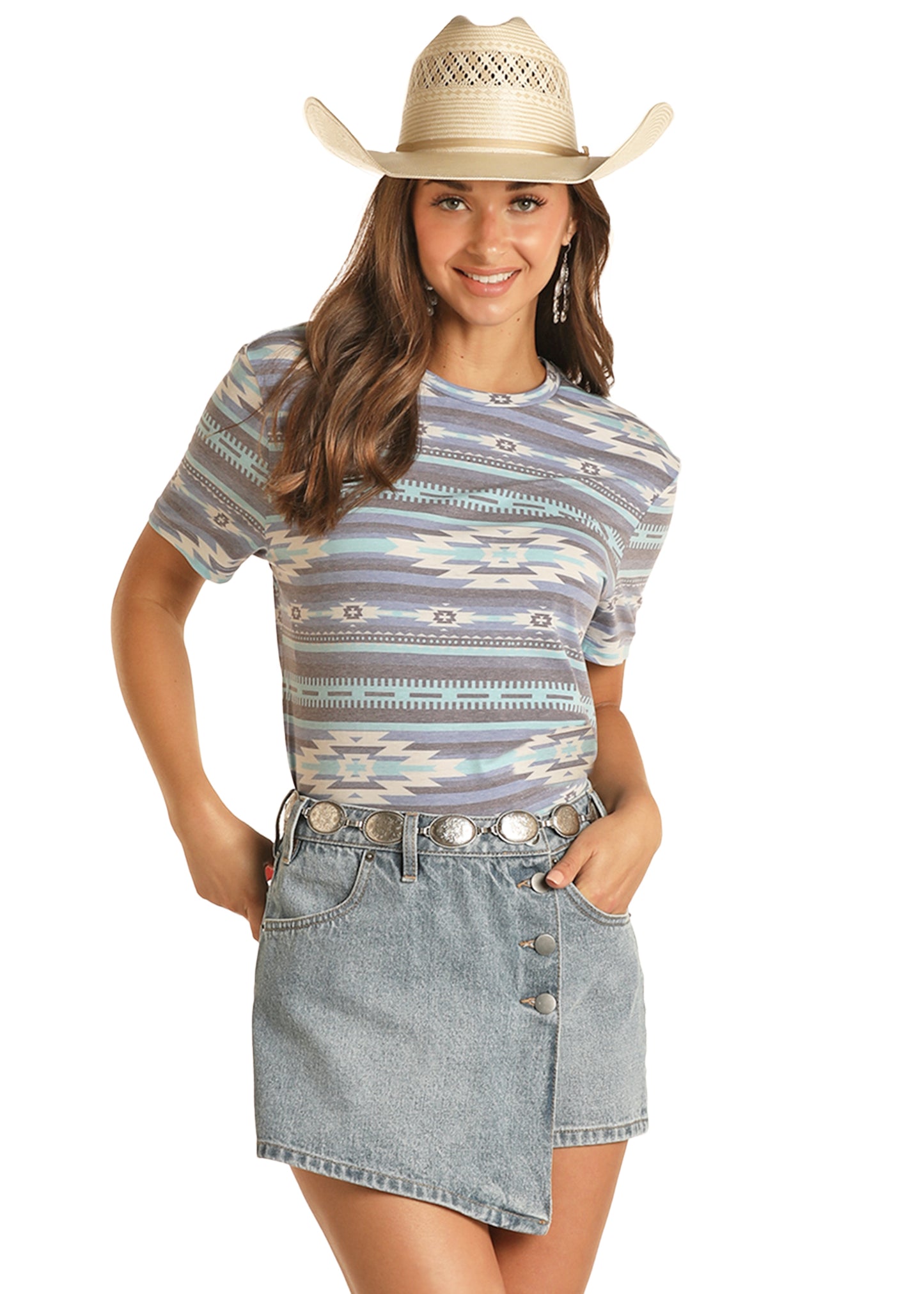 Rock & Roll Denim Unisex All Over Print Tee Sapphire