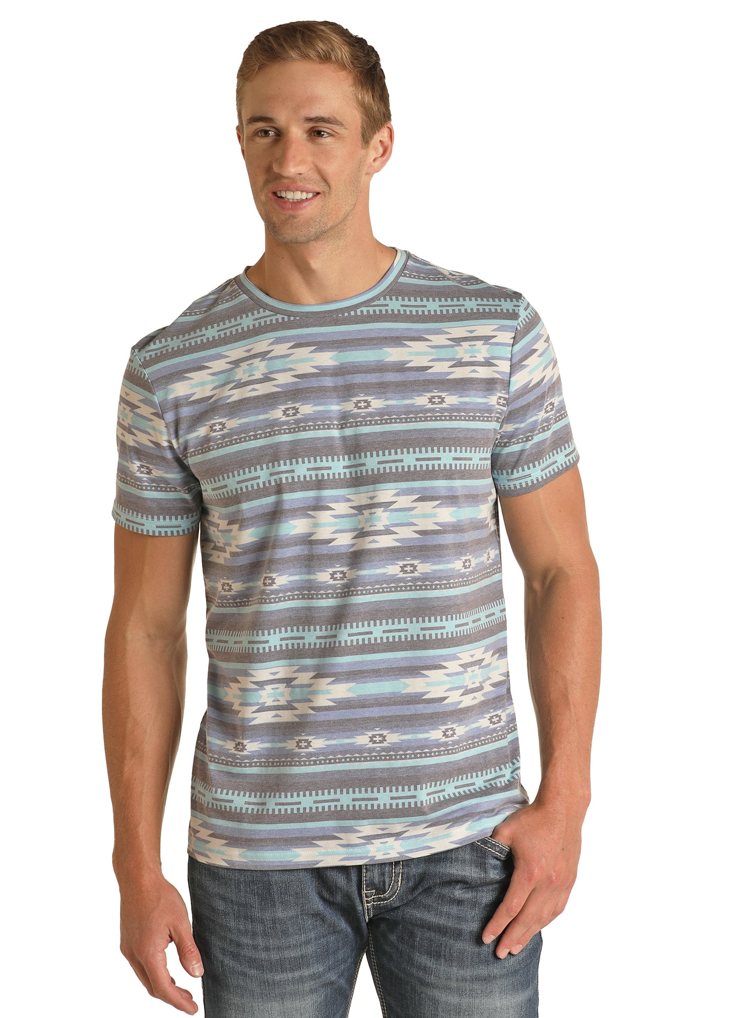 Rock & Roll Denim Unisex All Over Print Tee Sapphire