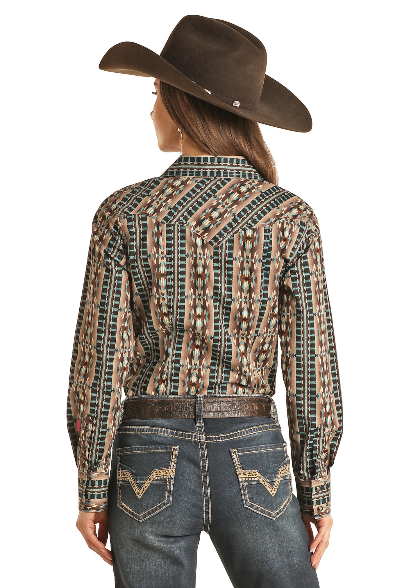 Rock & Roll Cowgirl Women's Shared Core Long Sleeve Snap Shirt Teal