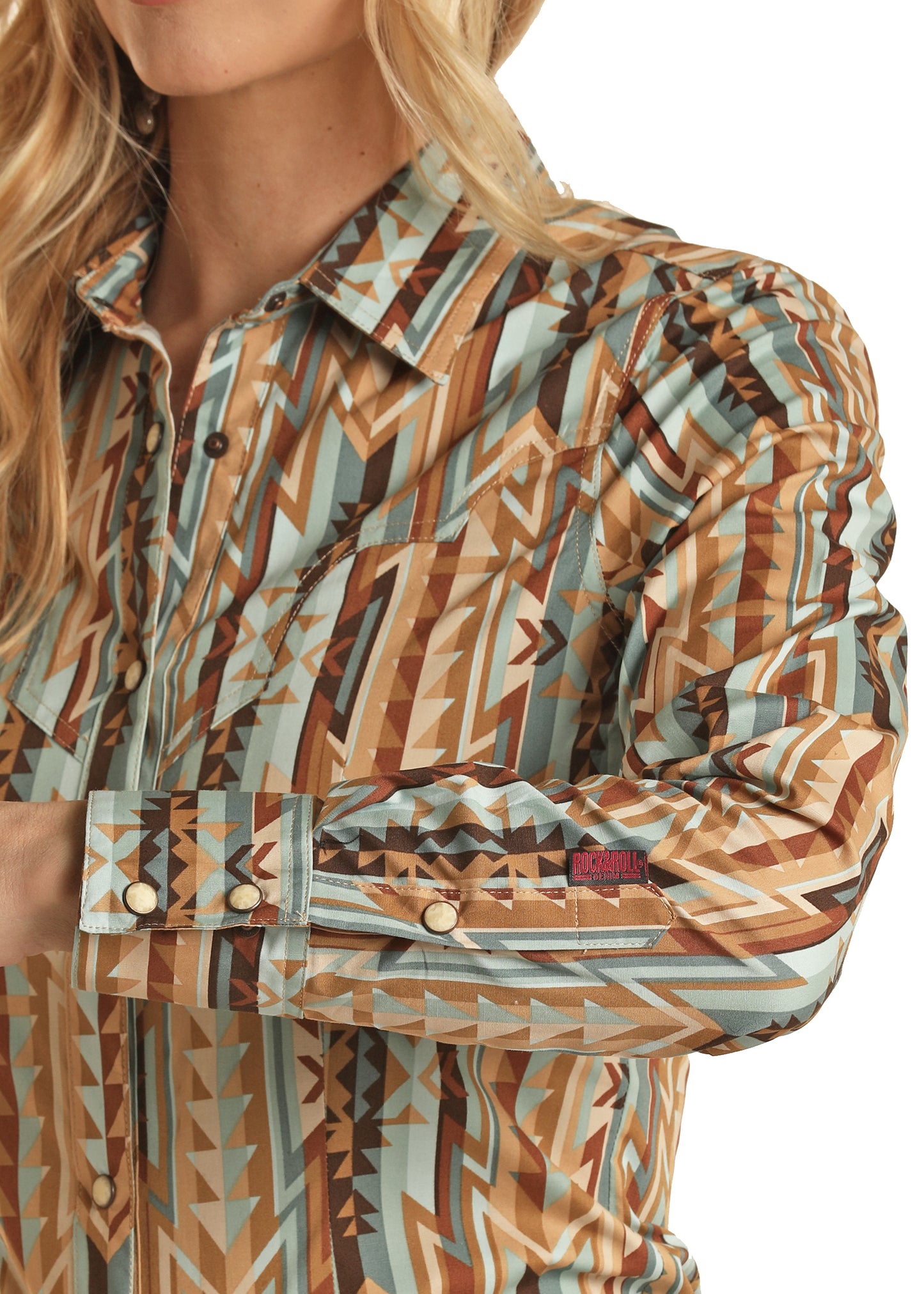 Rock & Roll Cowgirl Women's Shared Core Long Sleeve Snap Shirt Brown
