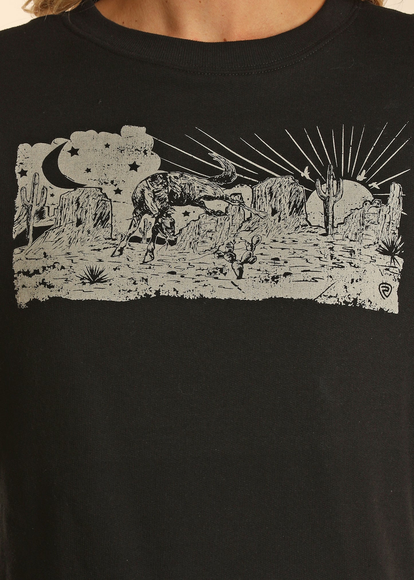 Rock & Roll Cowgirl Women's Graphic Pullover Black