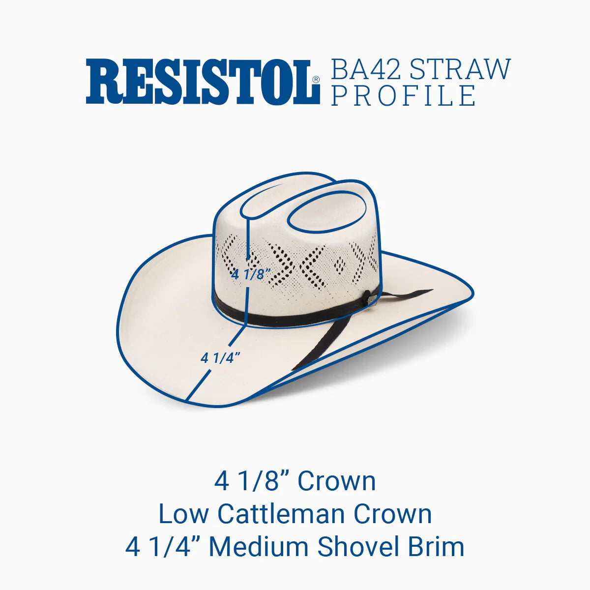 Resistol 20x Reins Cowboy Hat Straw Hat Regular Crown Natural