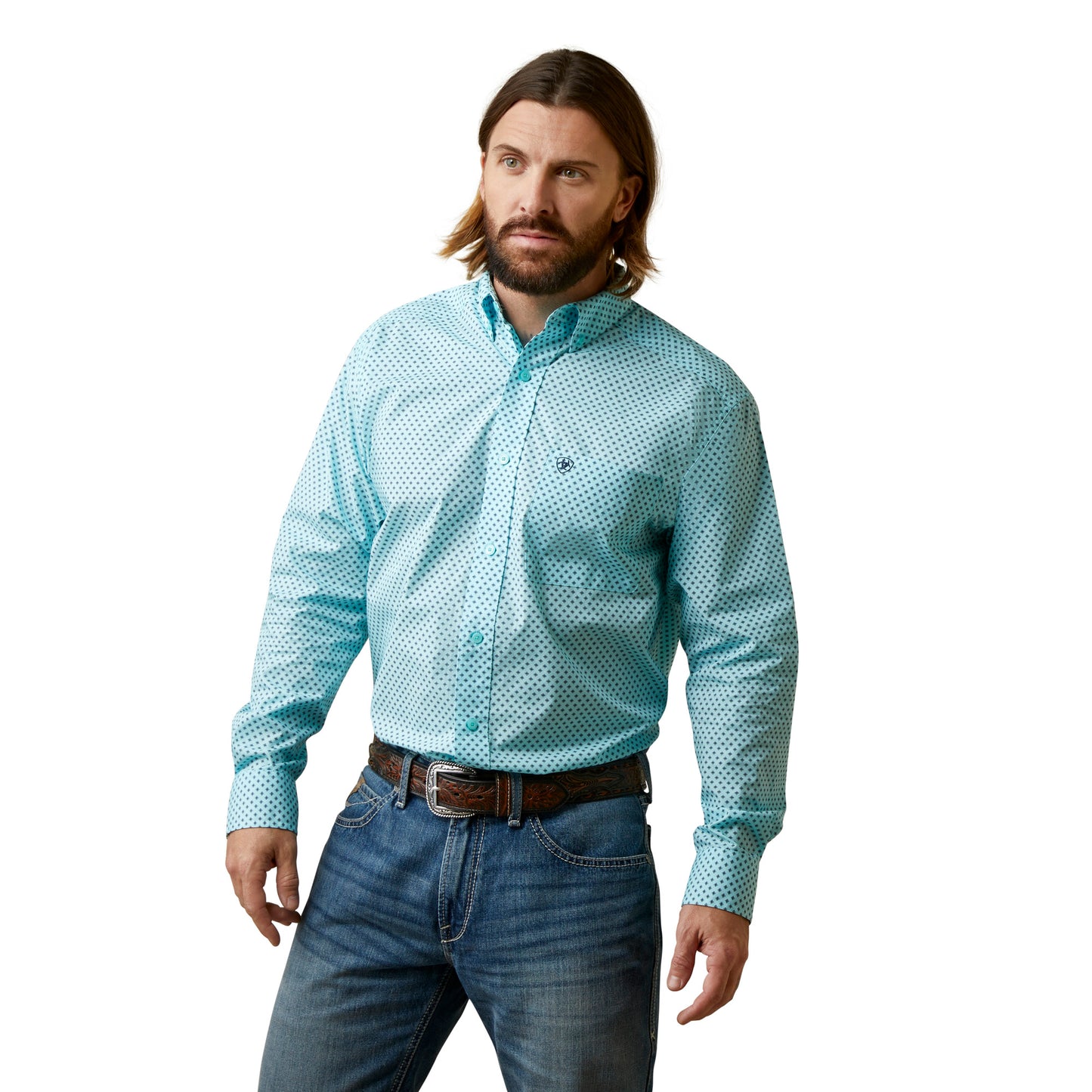 Ariat Men's Osburn Classic Fit Shirt Turquoise