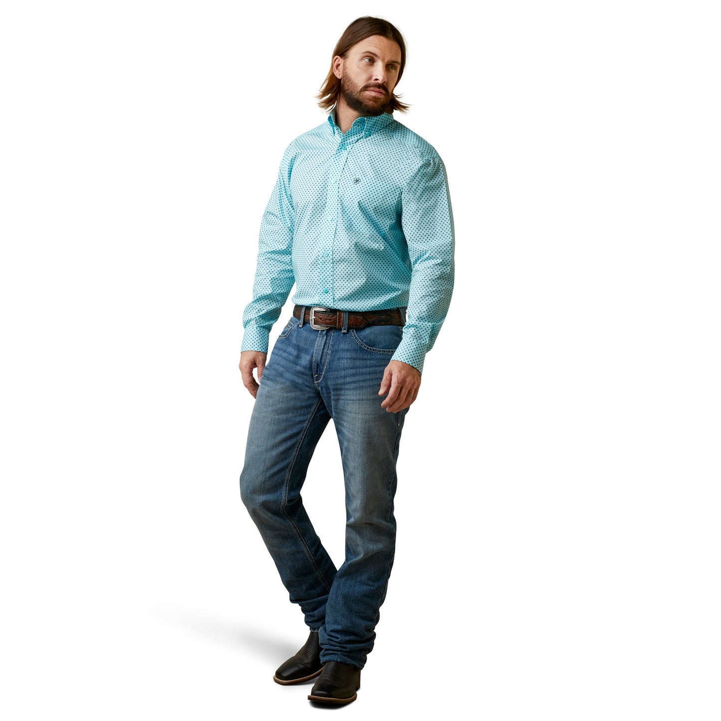 Ariat Men's Osburn Classic Fit Shirt Turquoise