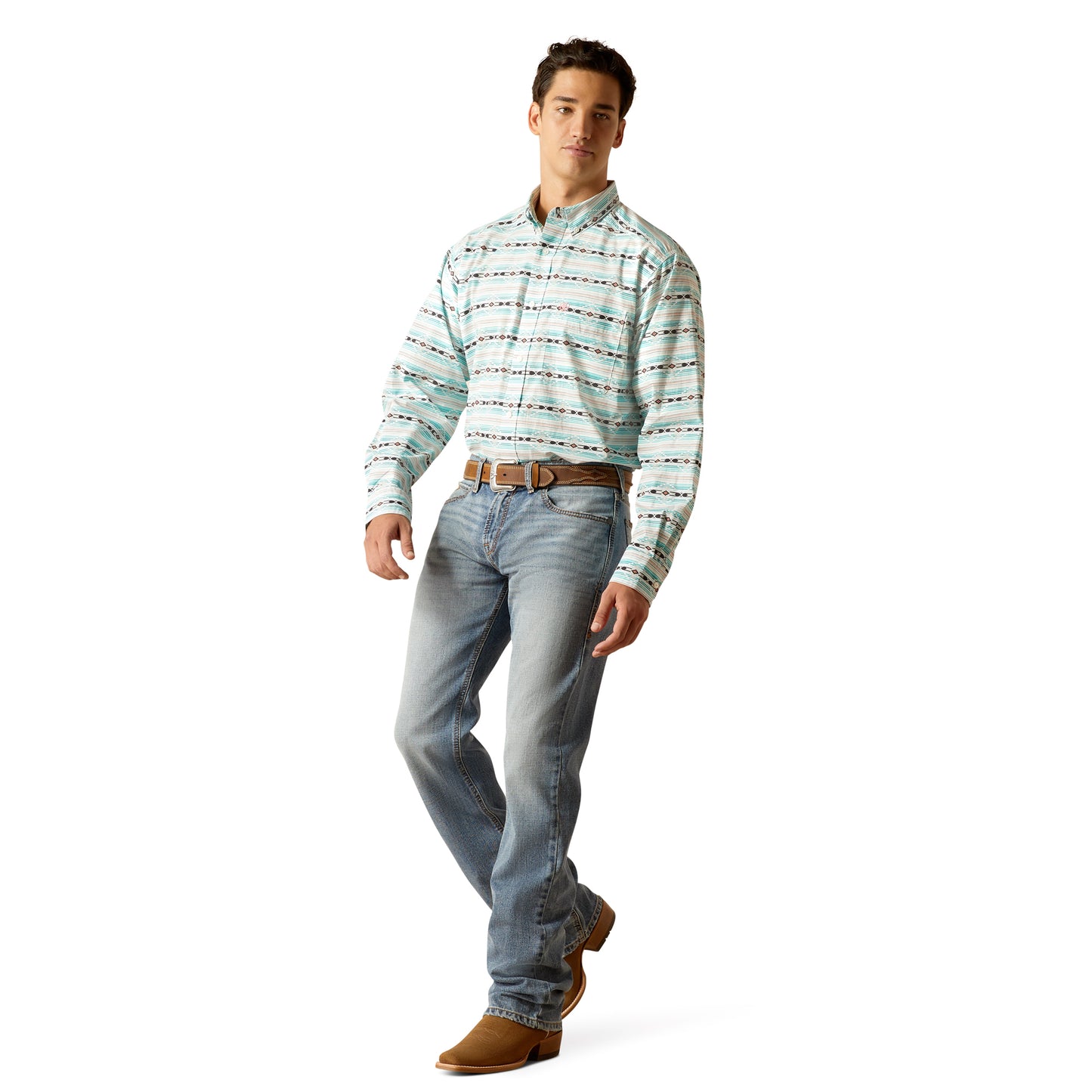 Ariat Men's Jefferson Classic Fit Shirt Ice Green