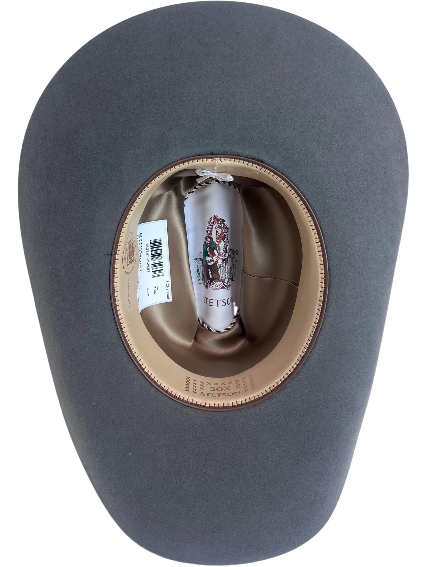 Stetson El Patron 72 Premier 30x Felt Cowboy Hat Regular Crown Charcoal