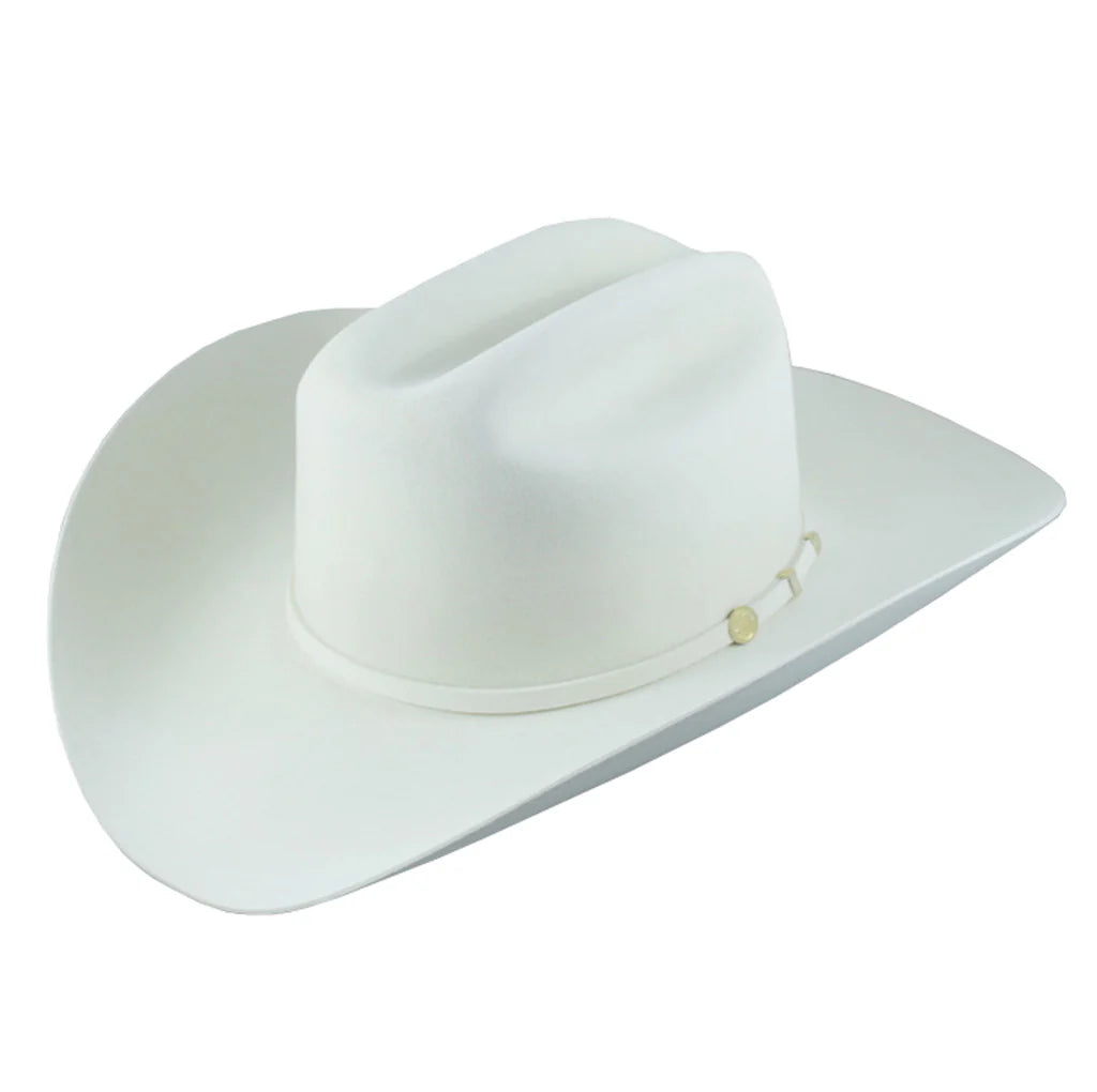 Stetson El Presidente 100x Premier Cowboy Fur Felt Hat Western Regular Crown White