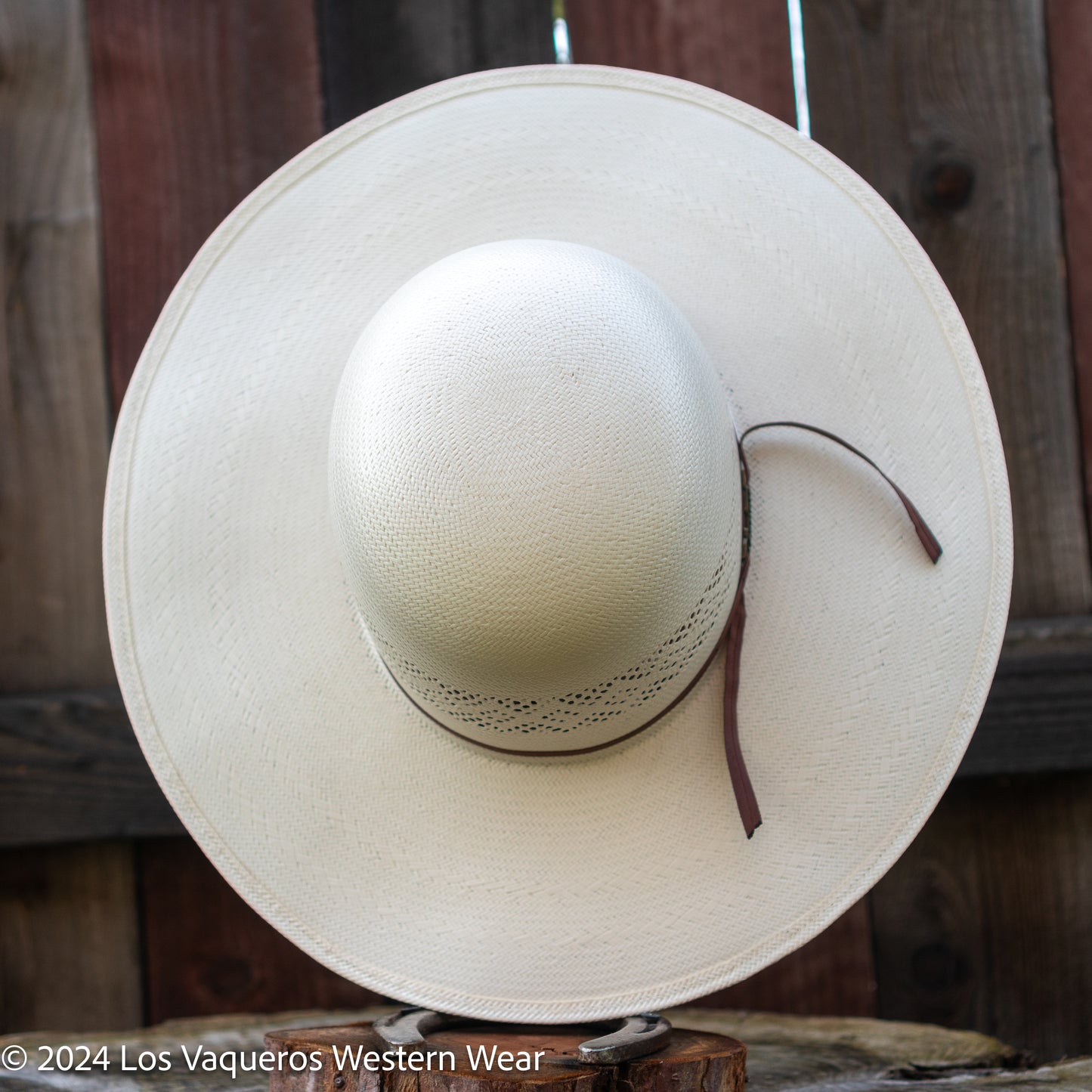 American Hat Company Straw Hat Regular Crown Diamond Eye White