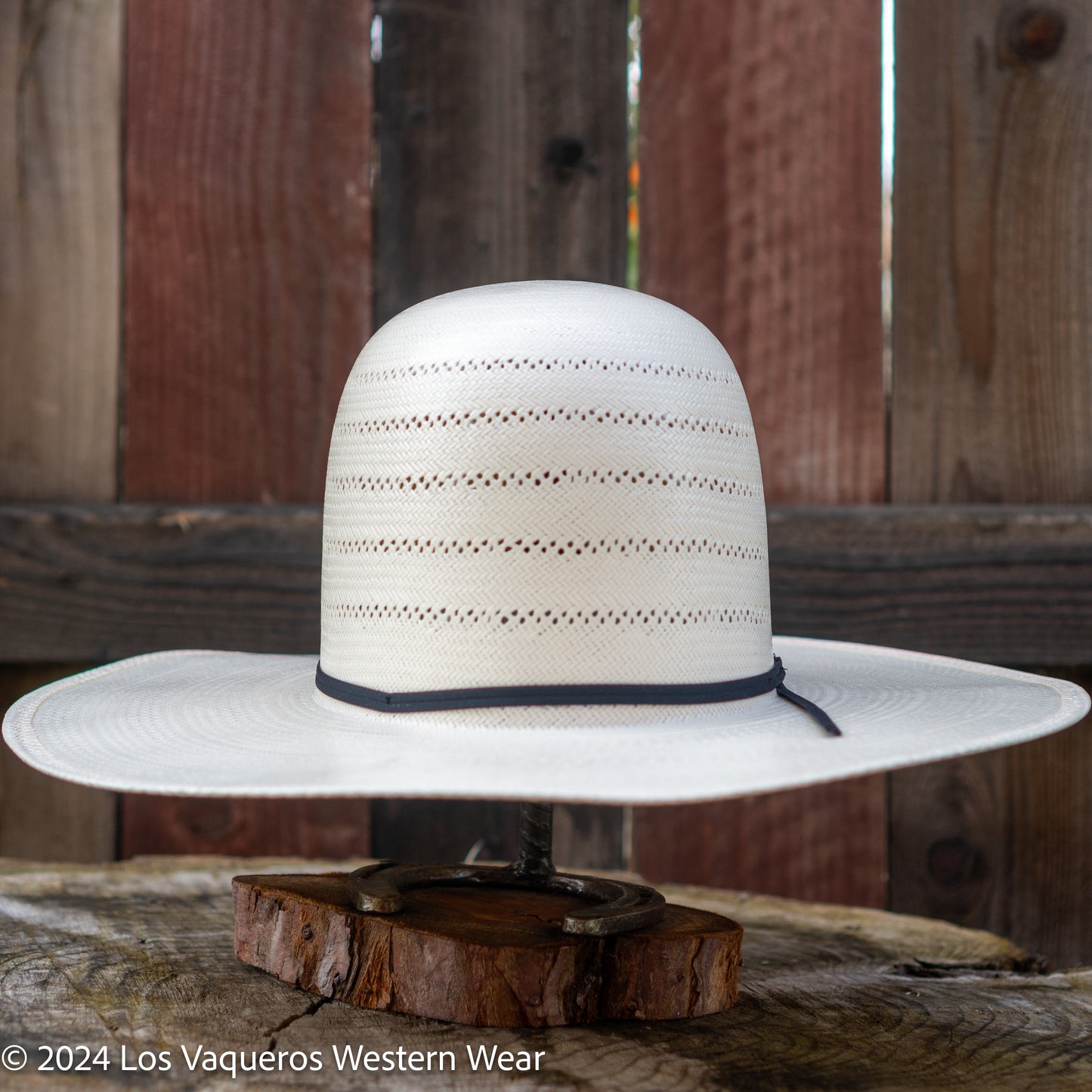 American Hat Company Straw Hat Regular Crown Five Corners White